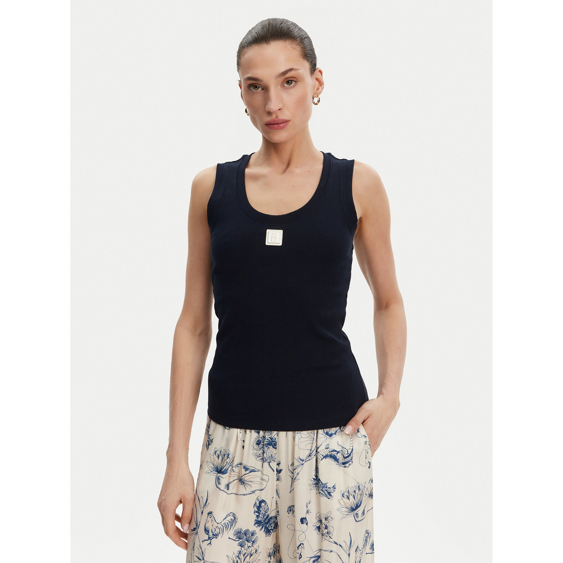 Fracomina Fracomina Τοπ FP25ST2001J40101 Σκούρο μπλε Slim Fit