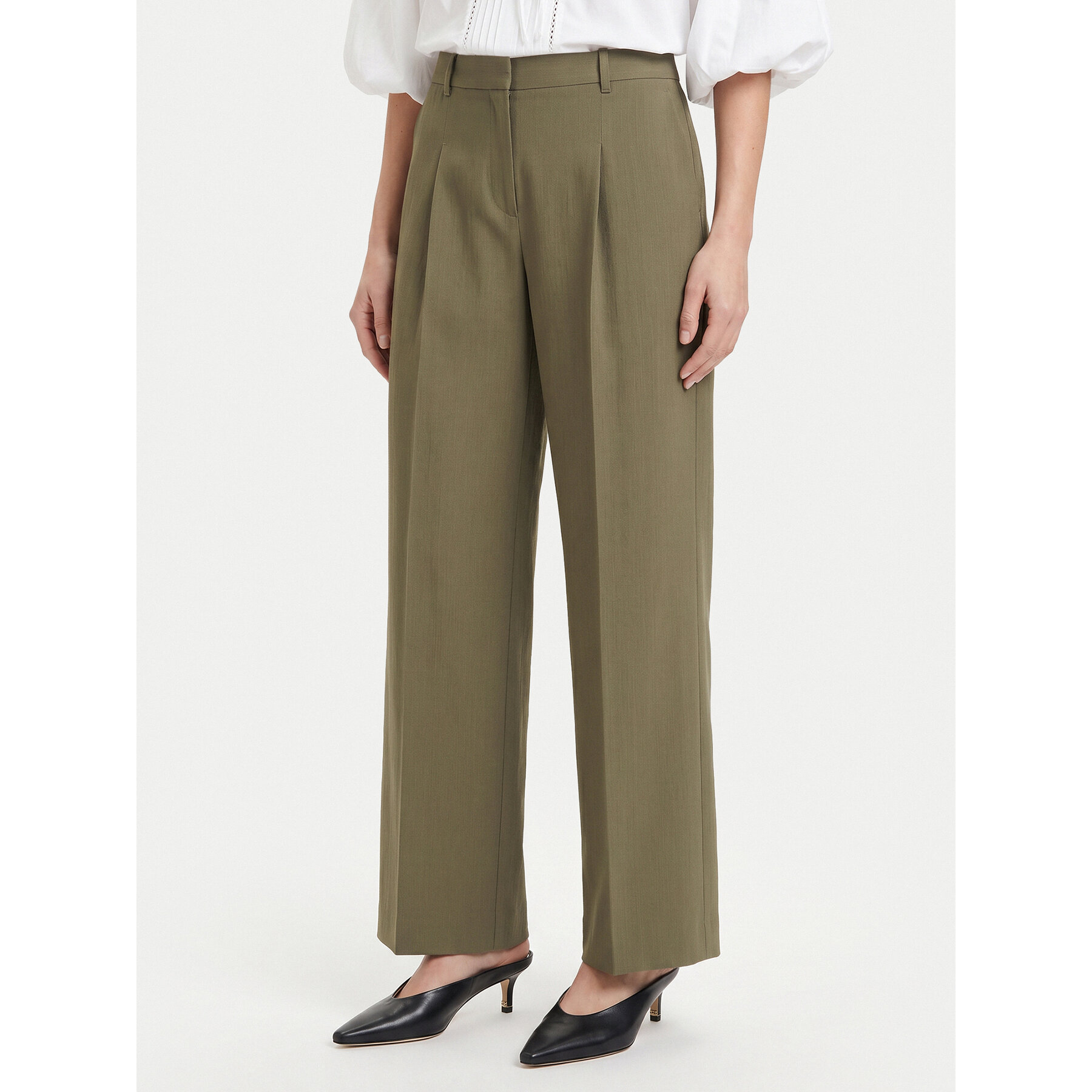 BOSS Stoffhose Tiana17 50564491 Grün Relaxed Fit