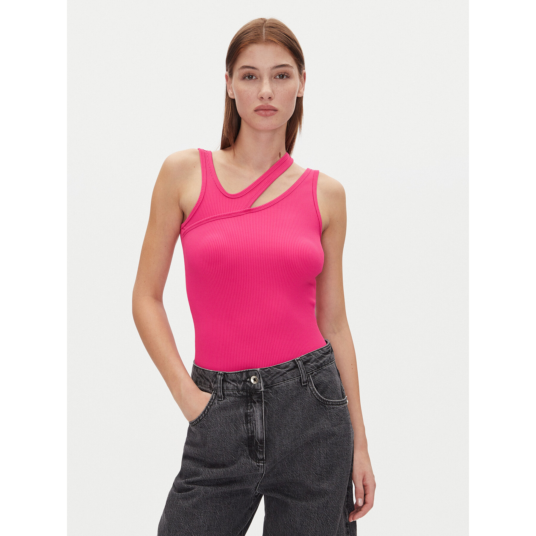 HUGO Felső Datruss 50537044 Rózsaszín Slim Fit