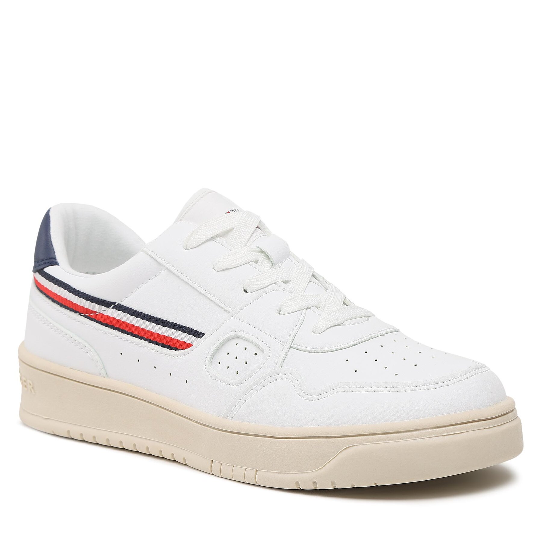 Sneakers Tommy Hilfiger Stripes Low Cut Lace-Up Sneaker T3X9-32848-1355 S White 100 100% imagine super redus 2022