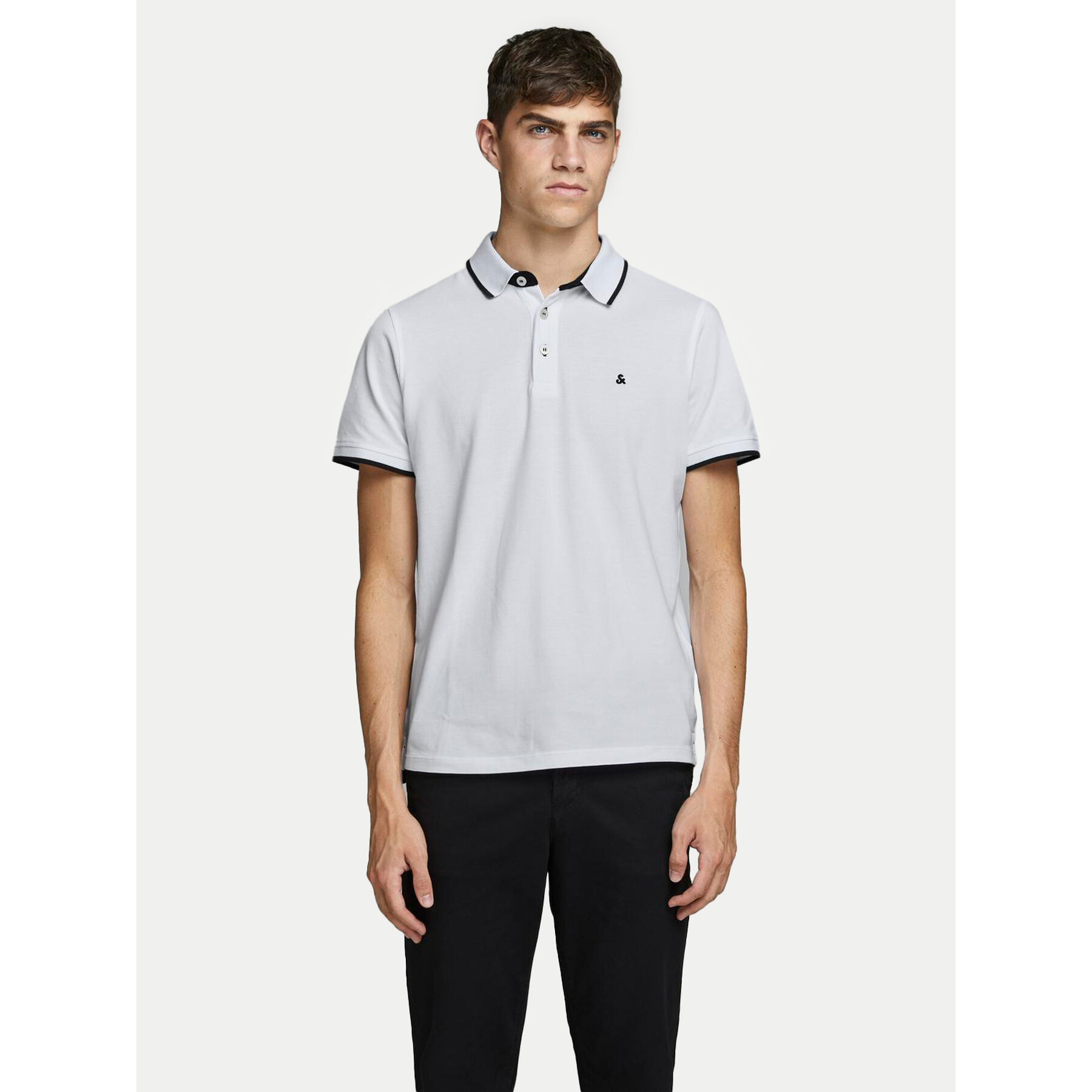 Jack & Jones Polo marškinėliai Paulos 12136668 Balta Slim Fit