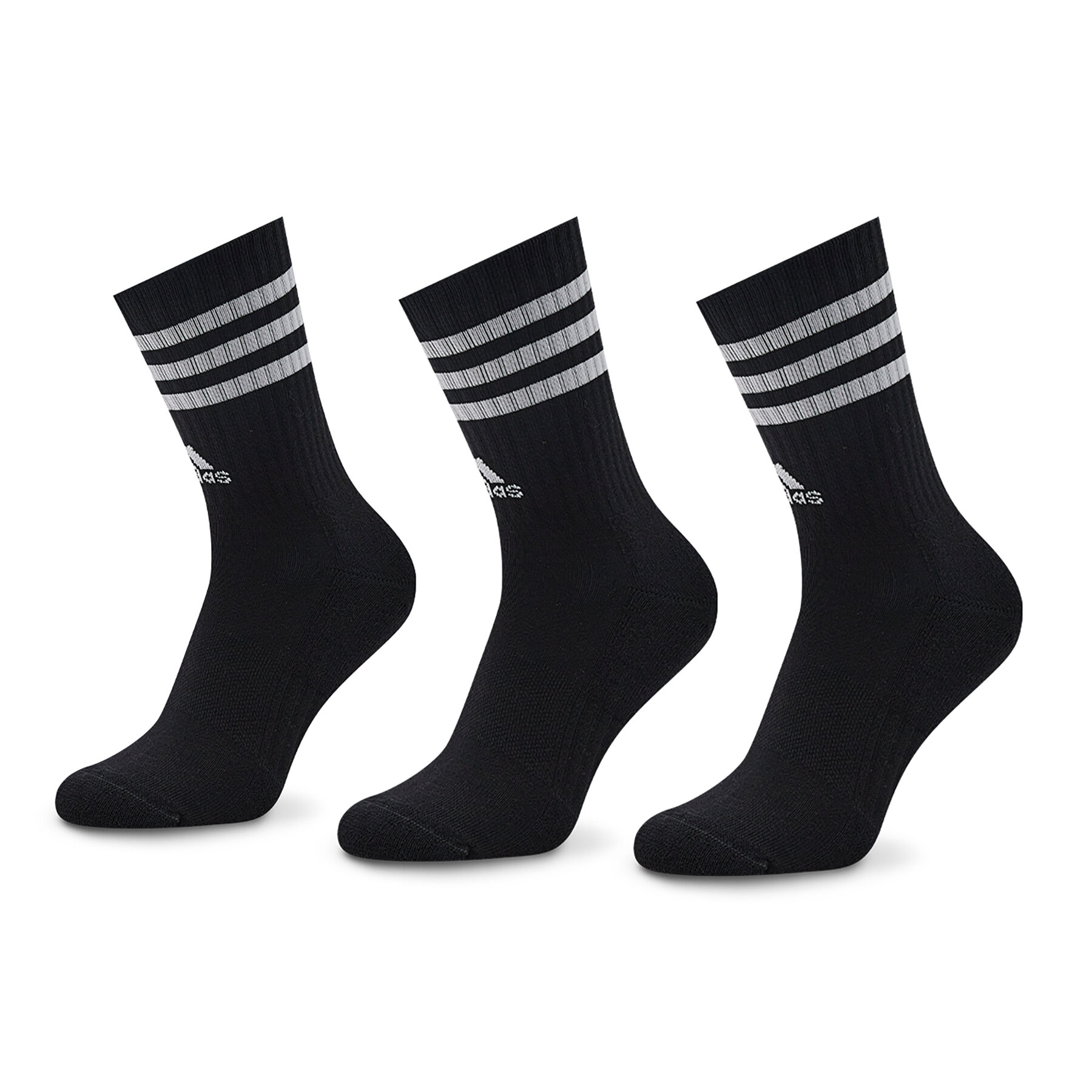Unisex Magasszárú Zokni adidas, Méret: 49.51, Fekete, 3-Stripes Cushioned Crew Socks 3 Pairs IC1321