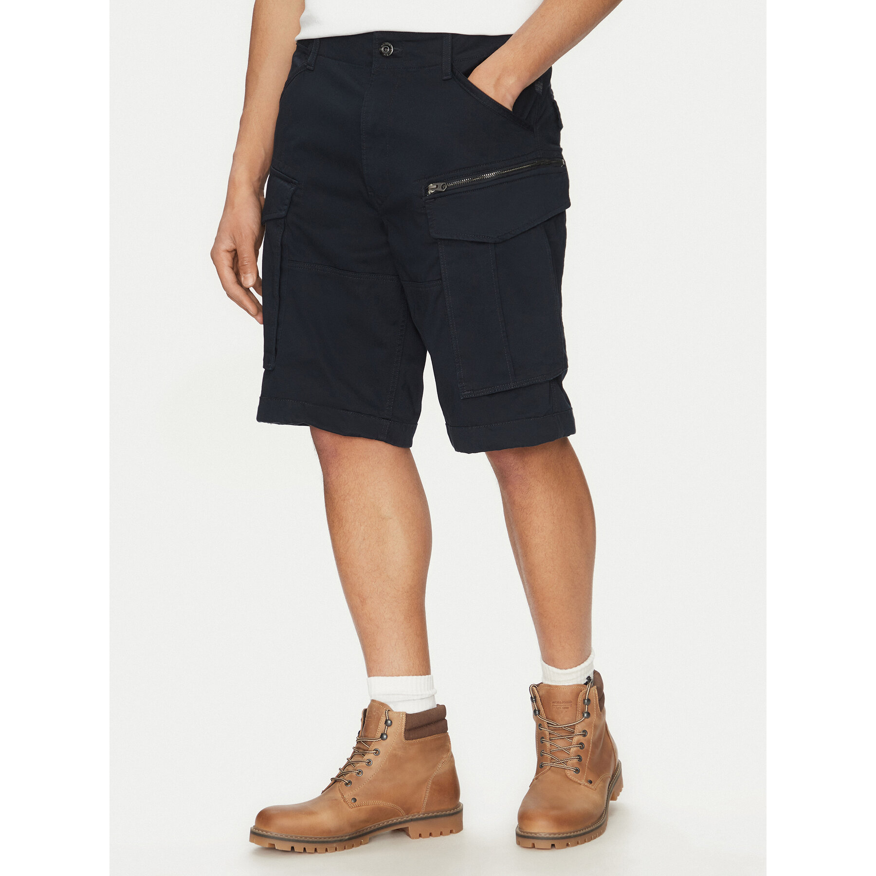 G-Star Raw Kratke hlače Rovic Zip D08566-5126 990 Crna Relaxed Fit