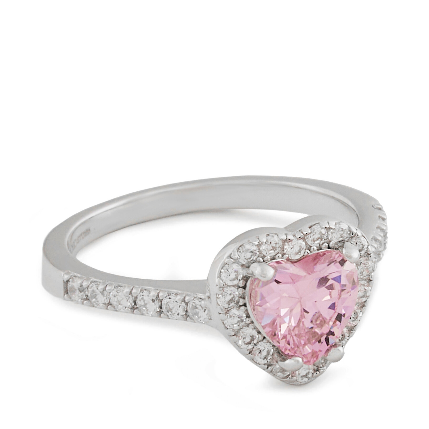 Prsteň ICED STUFF Heart Gem Biele zlato