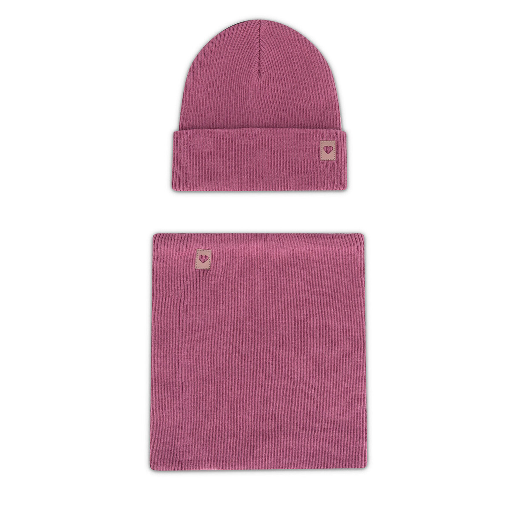 Súprava čiapka a tunelový šál Nelli Blu 7KF-002-AW24 Ružová