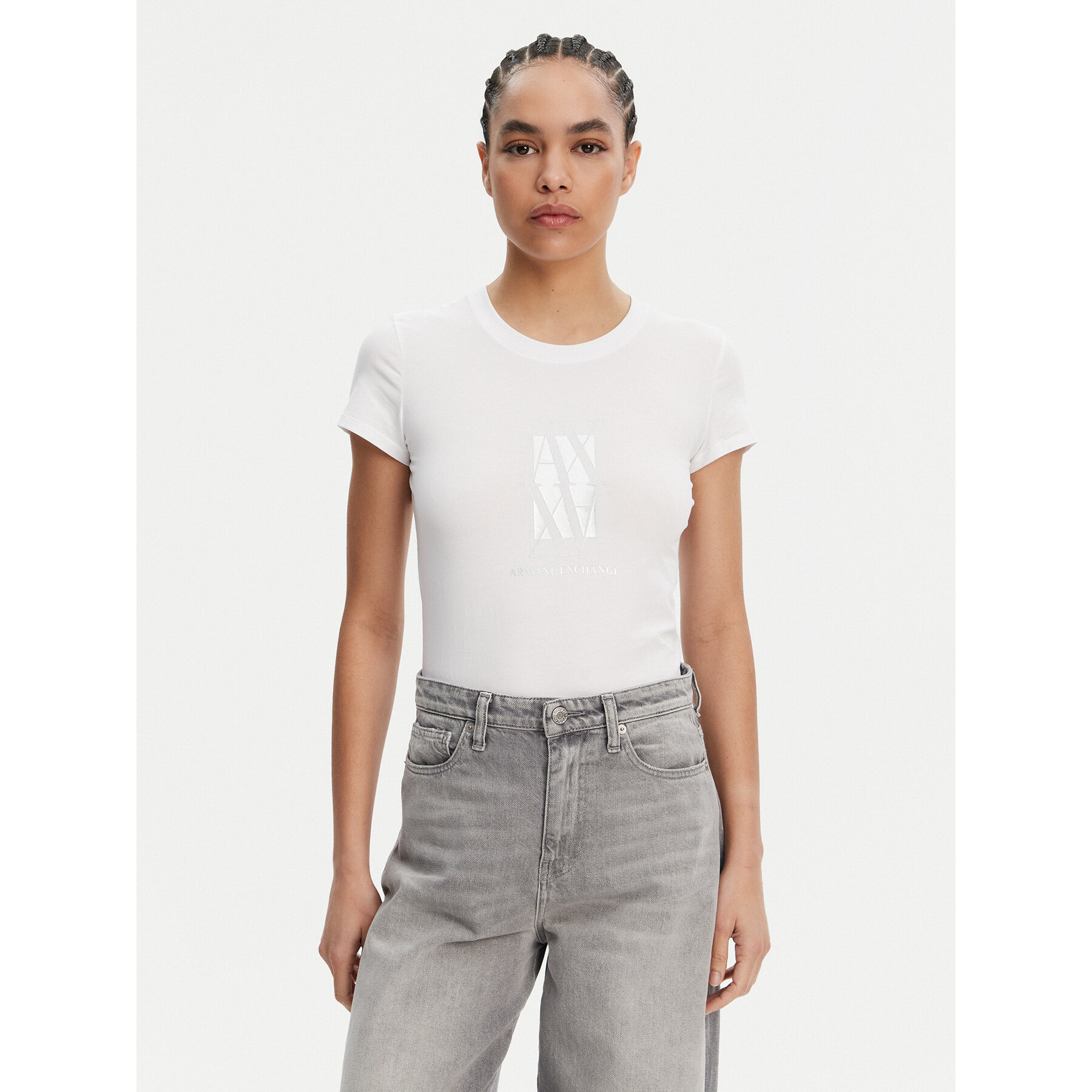 Armani Exchange T-shirt XW000511 AF11929 U0002 Bianco Slim Fit