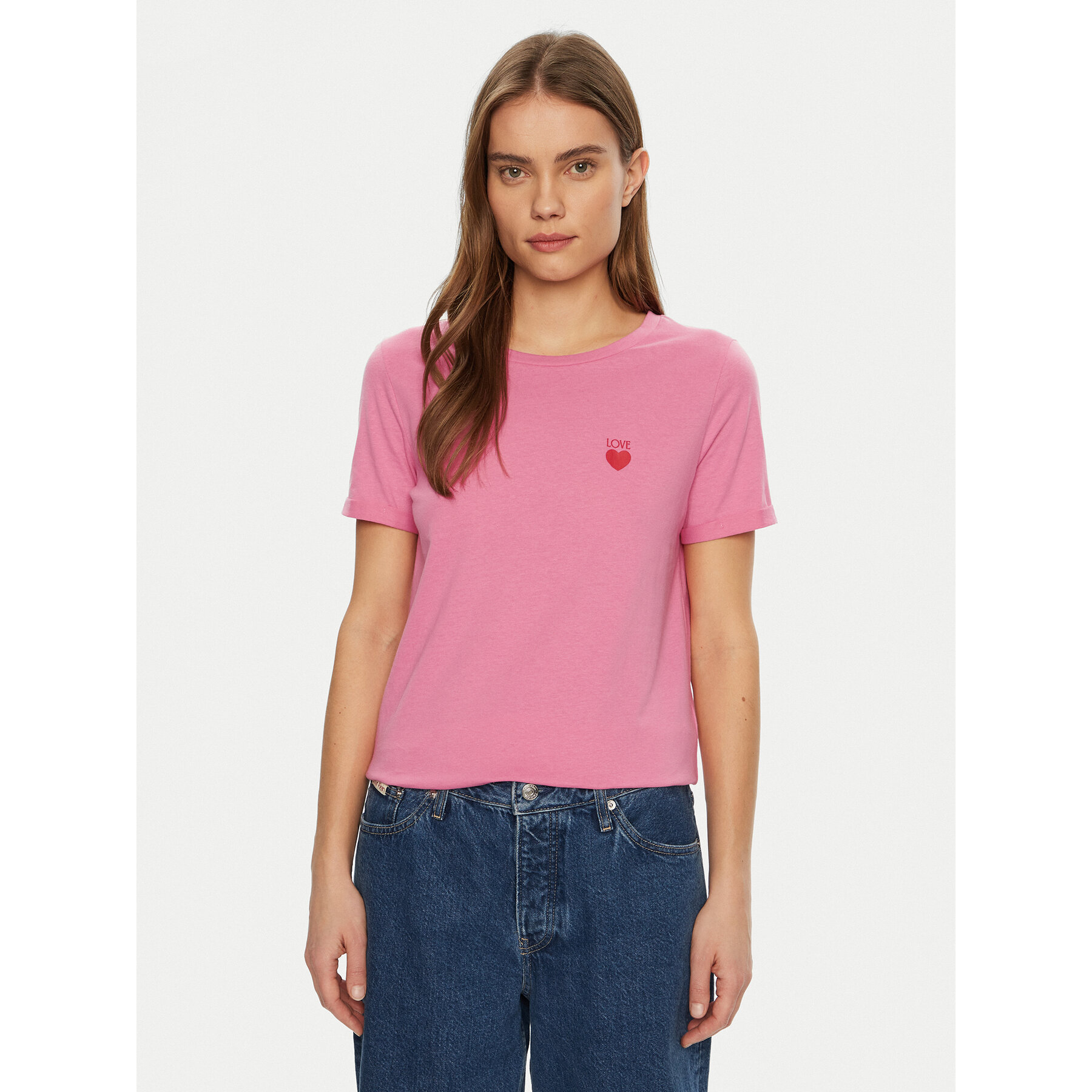 JDY Póló Kitty 15318845 Rózsaszín Regular Fit