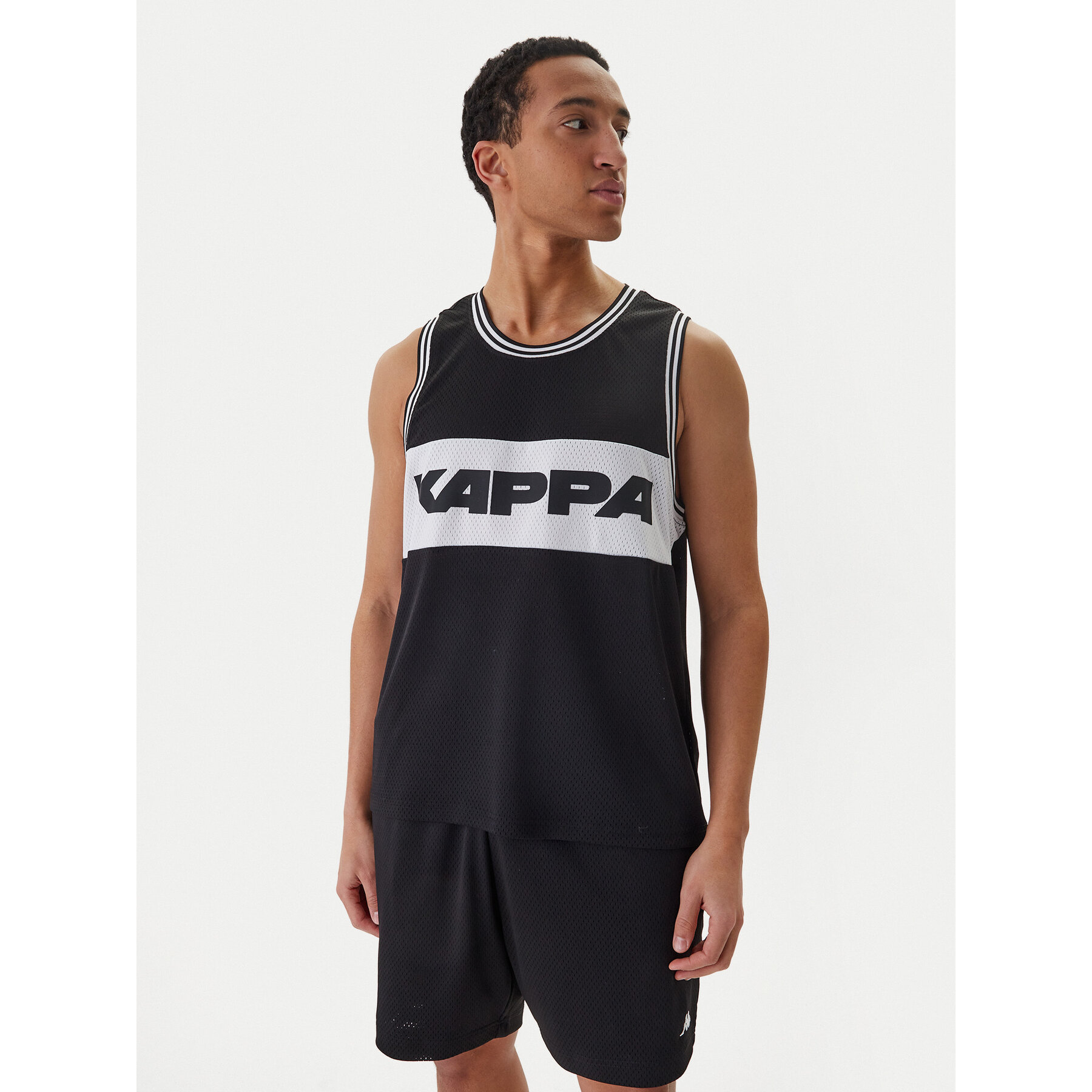 Kappa Majica brez rokavov Authentic Sainos 382E2PW Črna Regular Fit