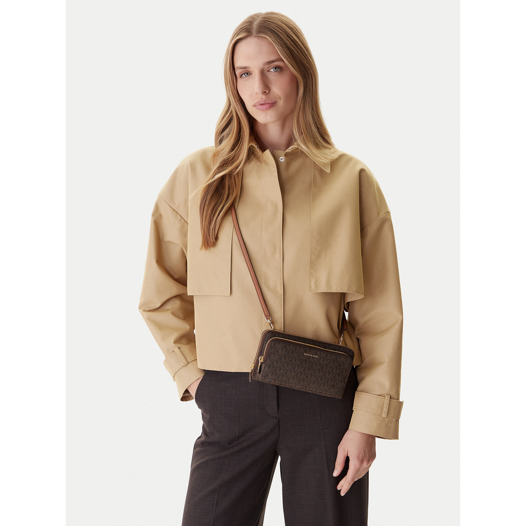 Geantă MICHAEL Michael Kors Jet Set 32F5GJ6C7B Maro