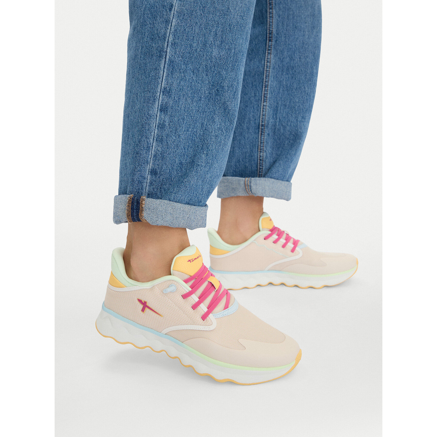 Sneakersy Tamaris 1-23700-44 Écru