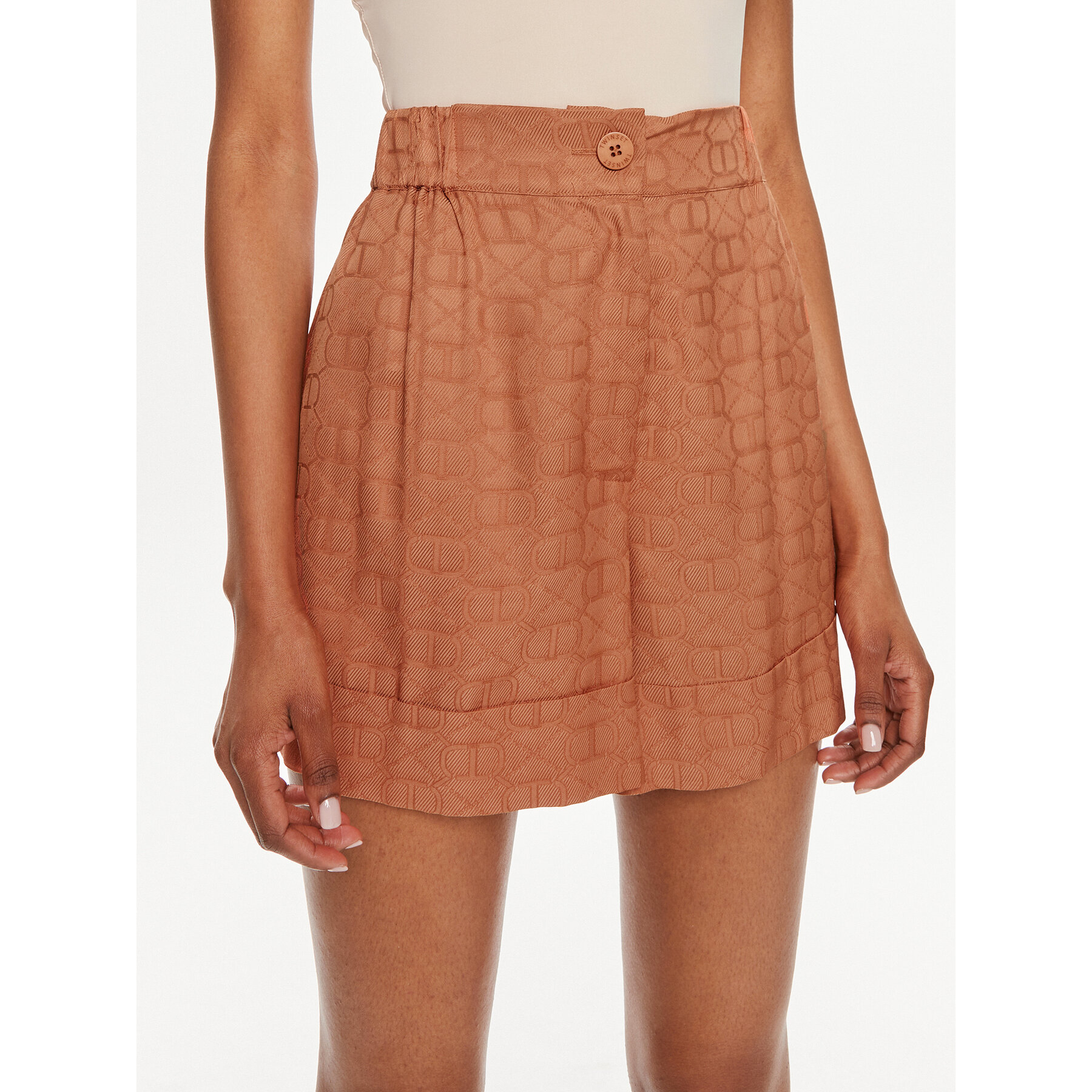 TWINSET Stoffshorts 241TT2241 Orange Loose Fit