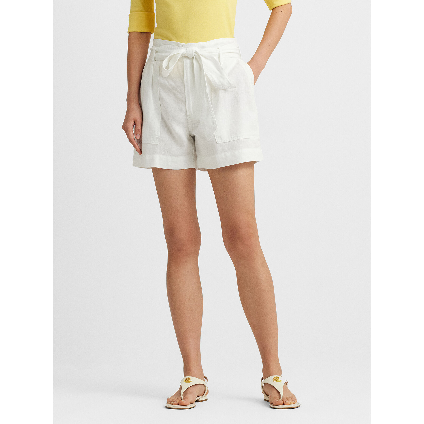 Lauren Ralph Lauren Stoffshorts 200862093001 Weiß Relaxed Fit