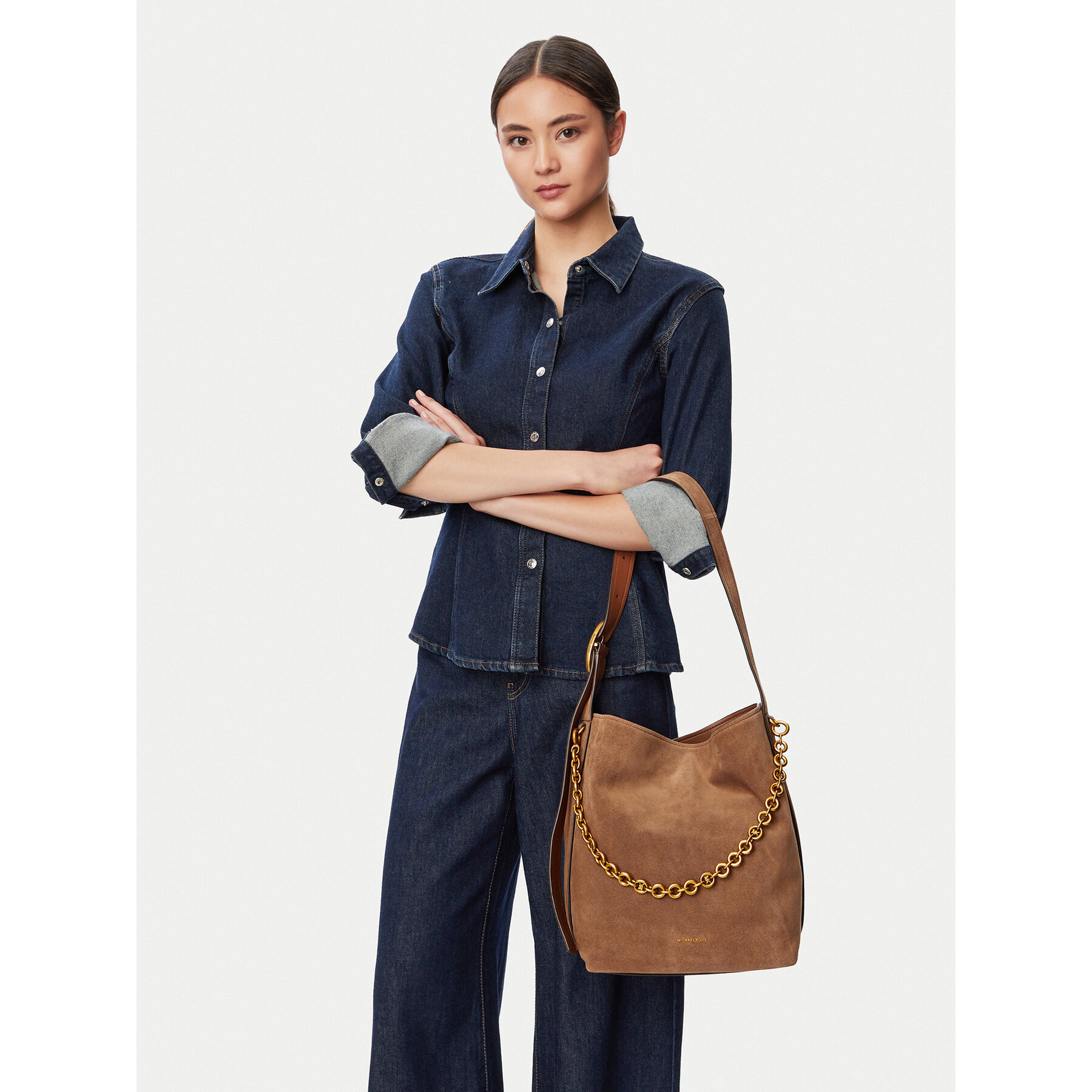 Ročna torba MICHAEL Michael Kors 30T6AUEM8S Rjava