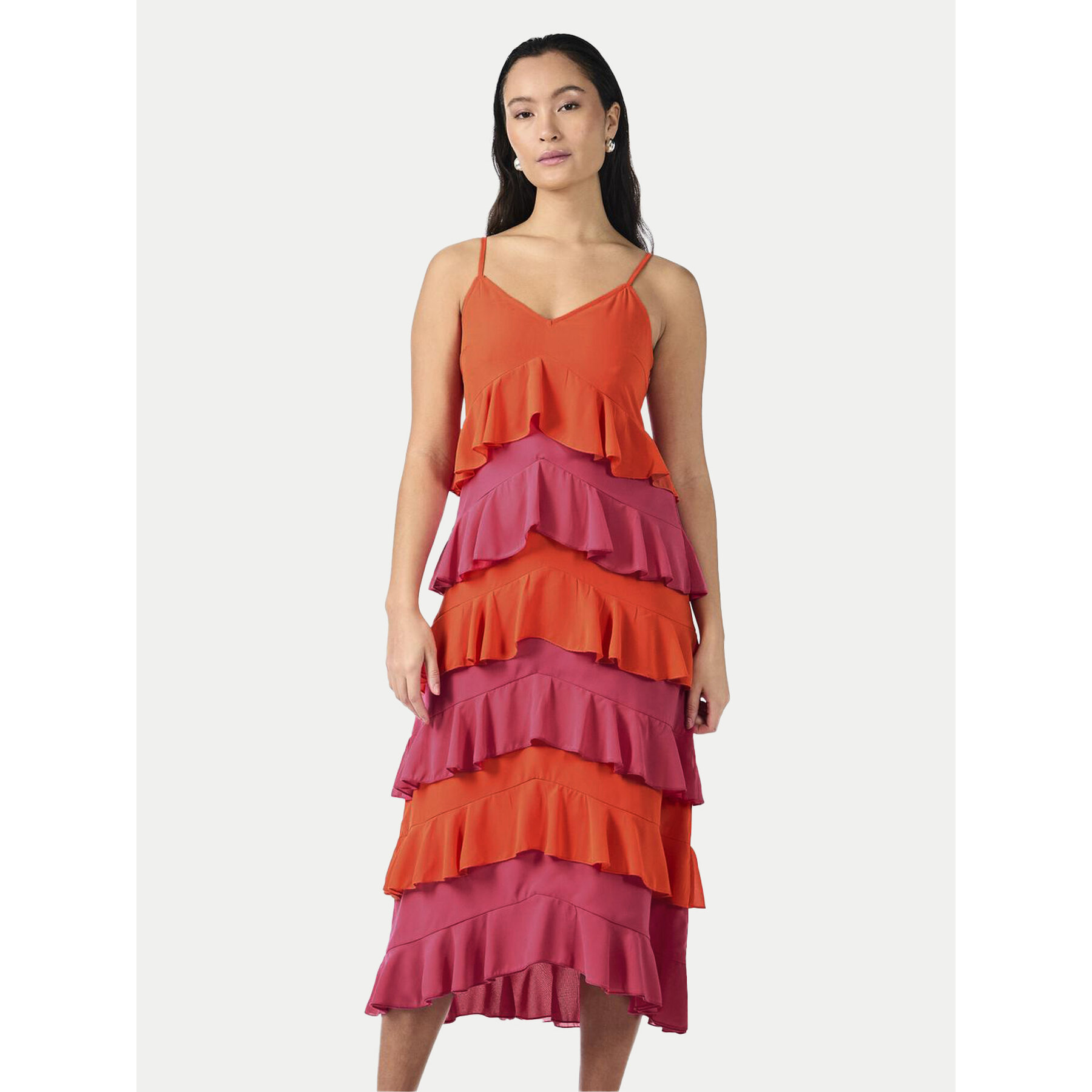 YAS Sommerkleid Clara 26032842 Orange Regular Fit