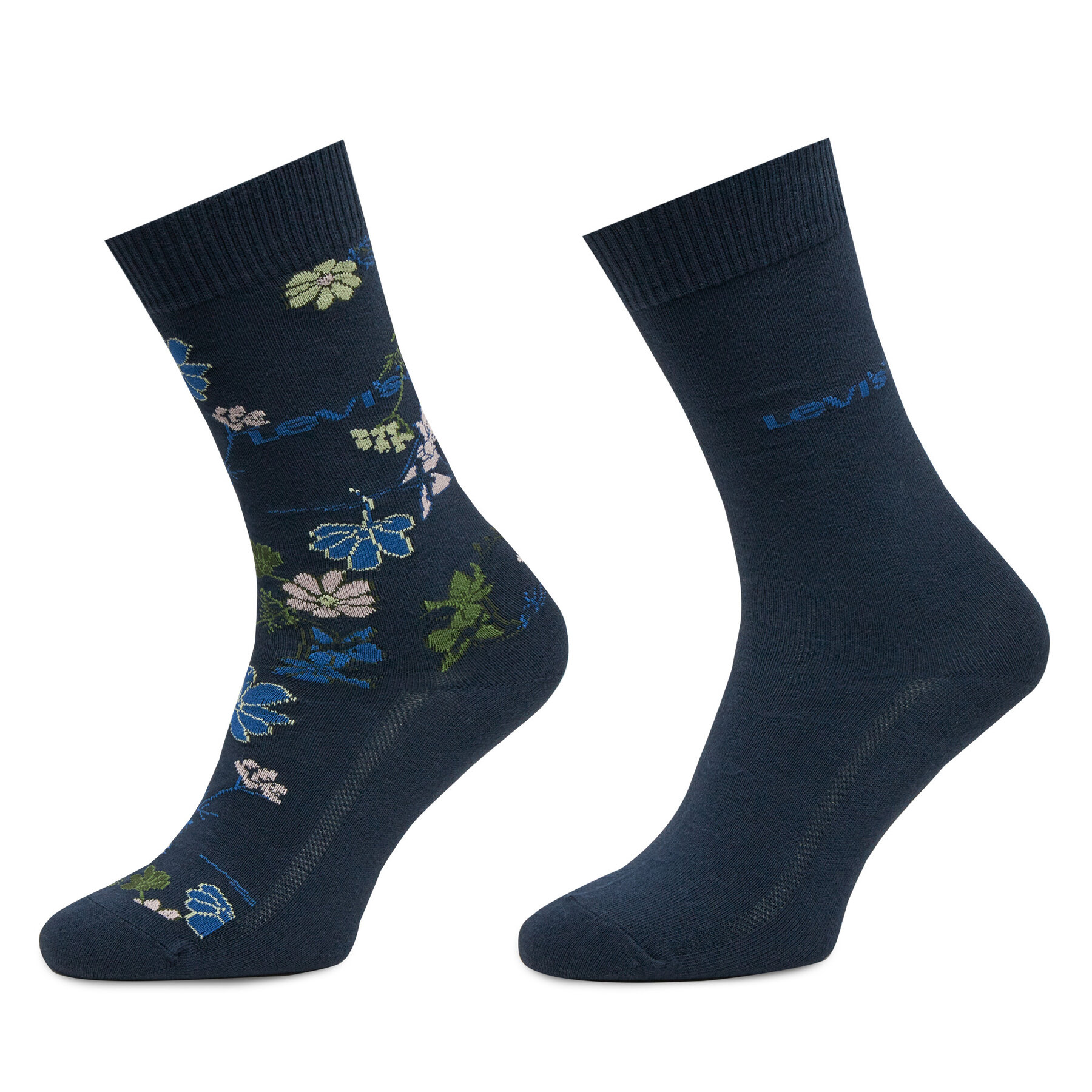 2 pár hosszú szárú női zokni Levi's , Méret: 39/42, Sötétkék, 701232252