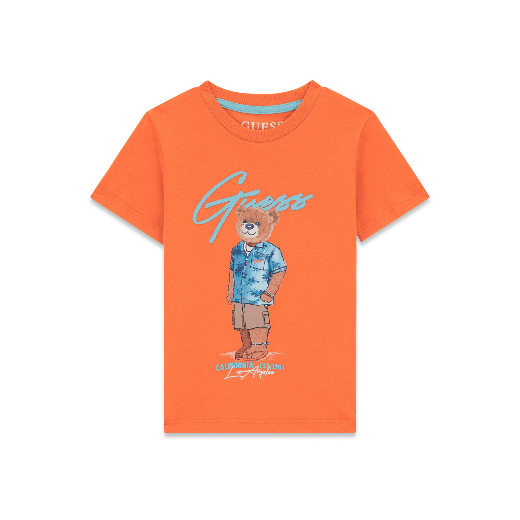 Guess Majica N6GI04 K8HM4 Oranžna Regular Fit