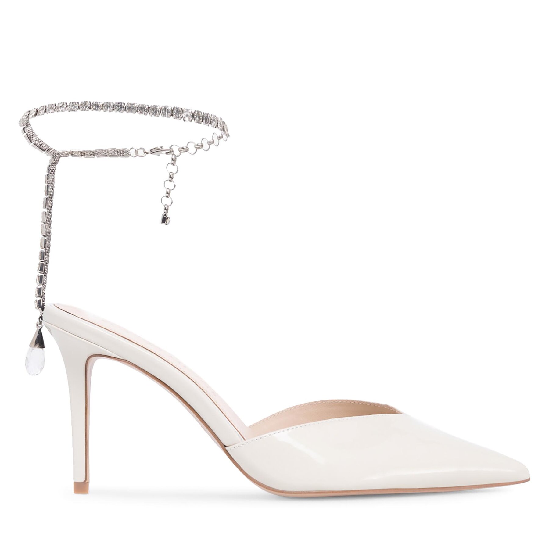 Pantofi cu toc subțire Eva Minge Florencia-323-101-2 Alb