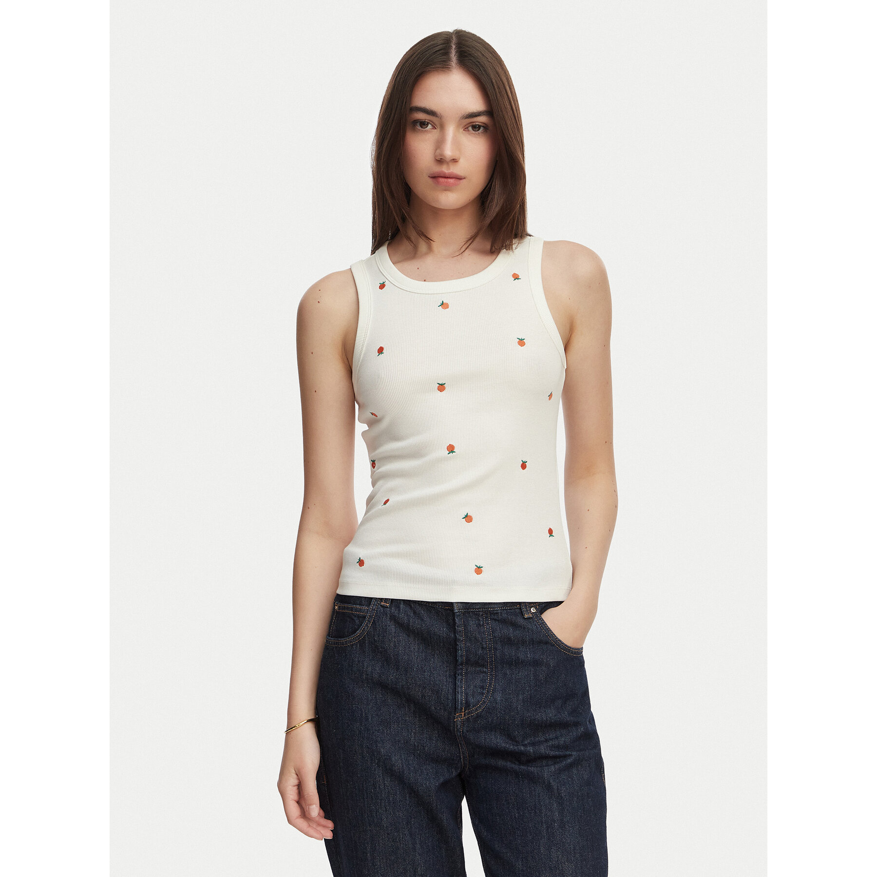 Vero Moda Top Naja 10341964 Weiß Slim Fit