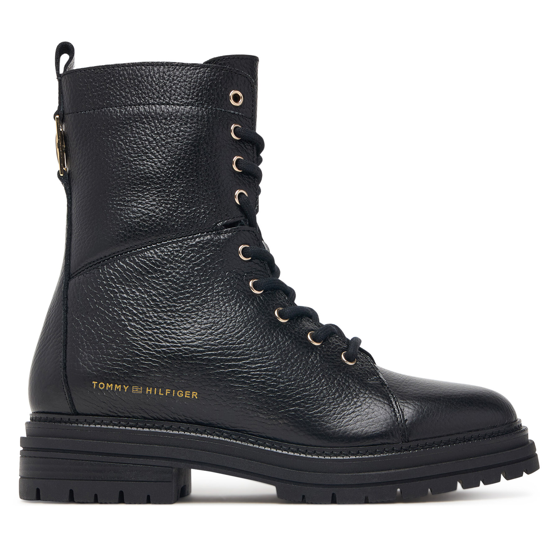 Gležnjače Tommy Hilfiger Th Emboss Grain Leather Boot FW0FW09553 Crna