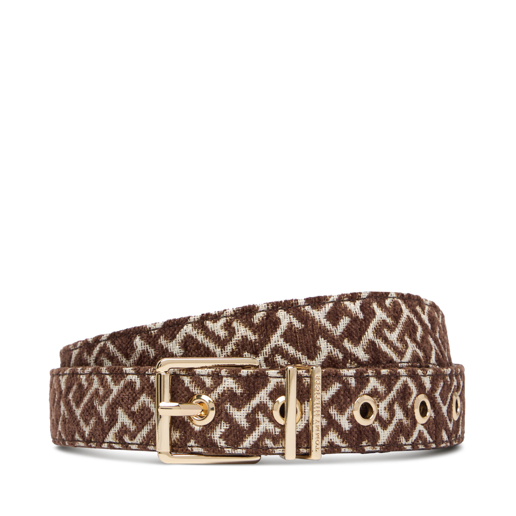 Ζώνη Tommy Hilfiger Th Square 2.5 Jacquard AW0AW19141 Καφέ