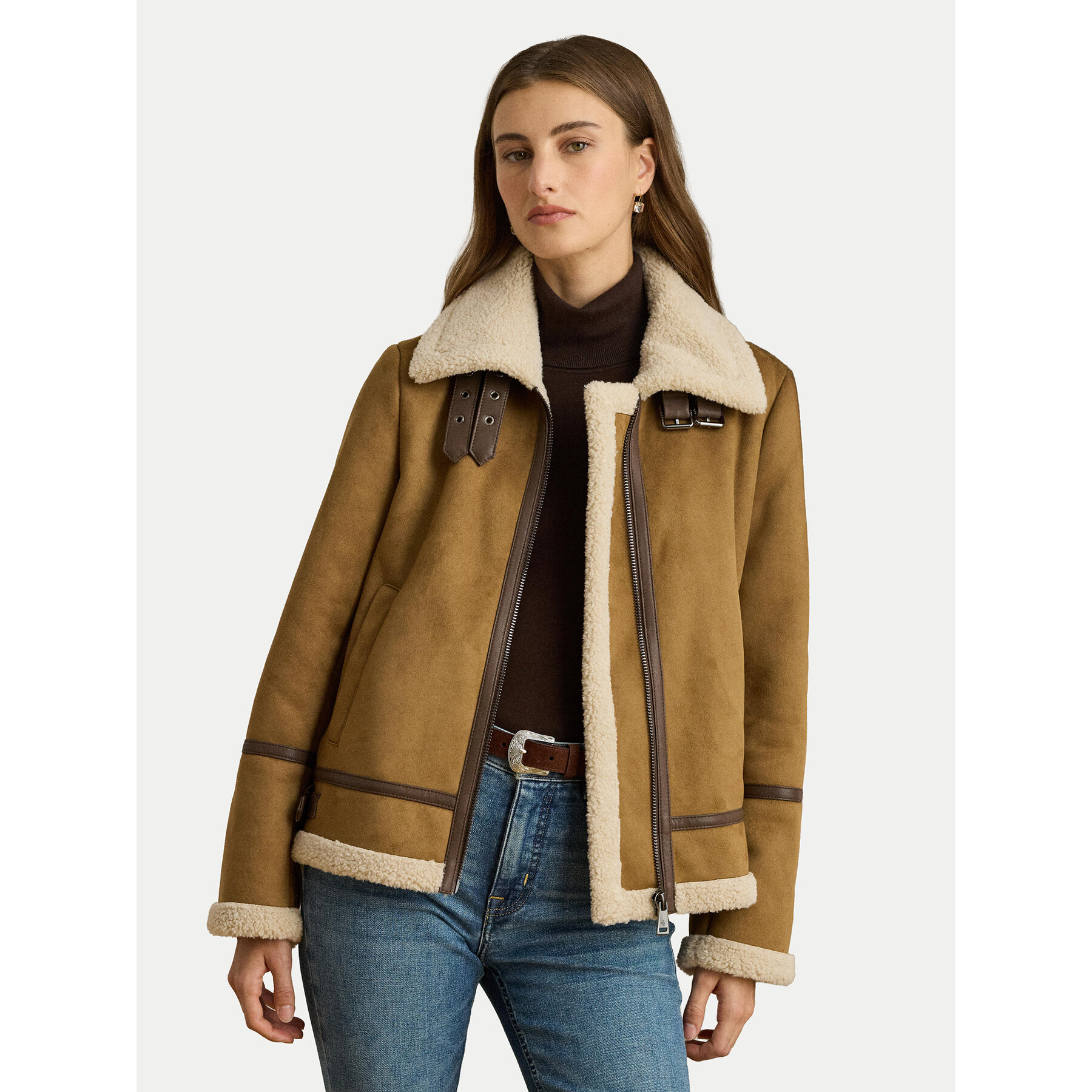 LAUREN RALPH LAUREN Jacke aus Kunstleder 297P04122002 Braun Regular Fit