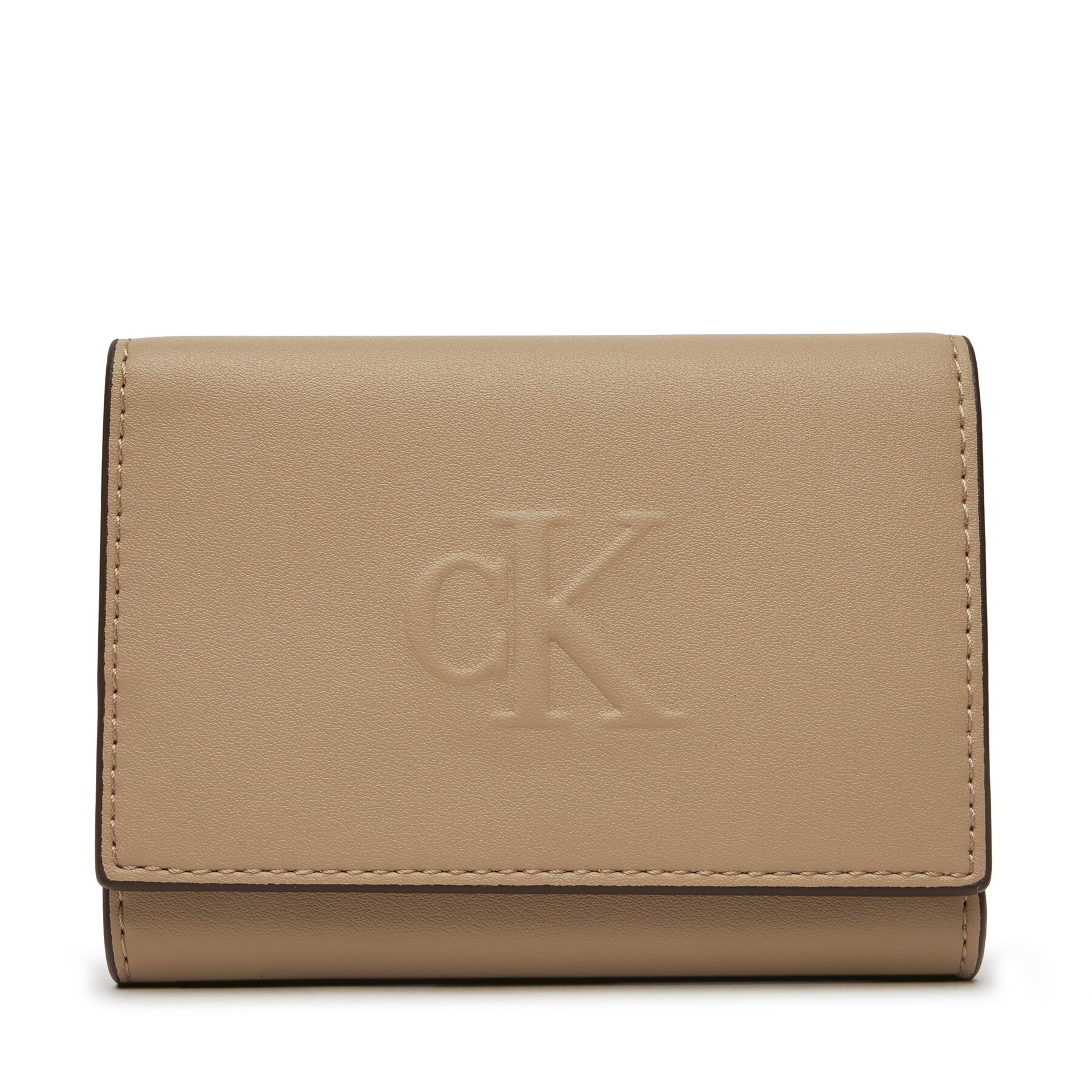 Γυναικεία Μικρό Πορτοφόλι Γυναικείο Calvin Klein Jeans, Μέγεθος one size, Μπεζ, Sculpted Medium Trifold LV04K1078G