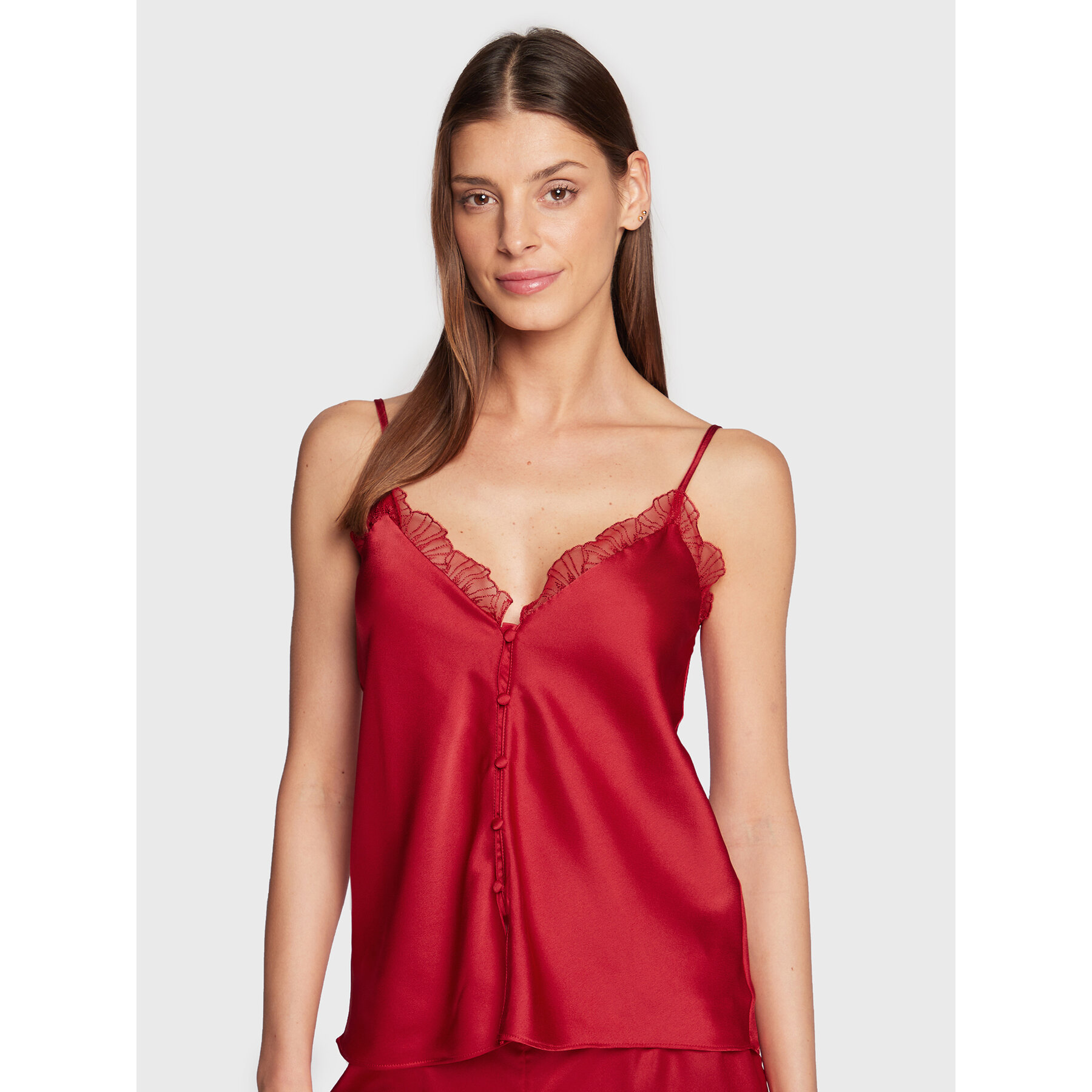 Etam Etam Μπλούζα πιτζάμας Ombrelle 6531095 Κόκκινο Regular Fit