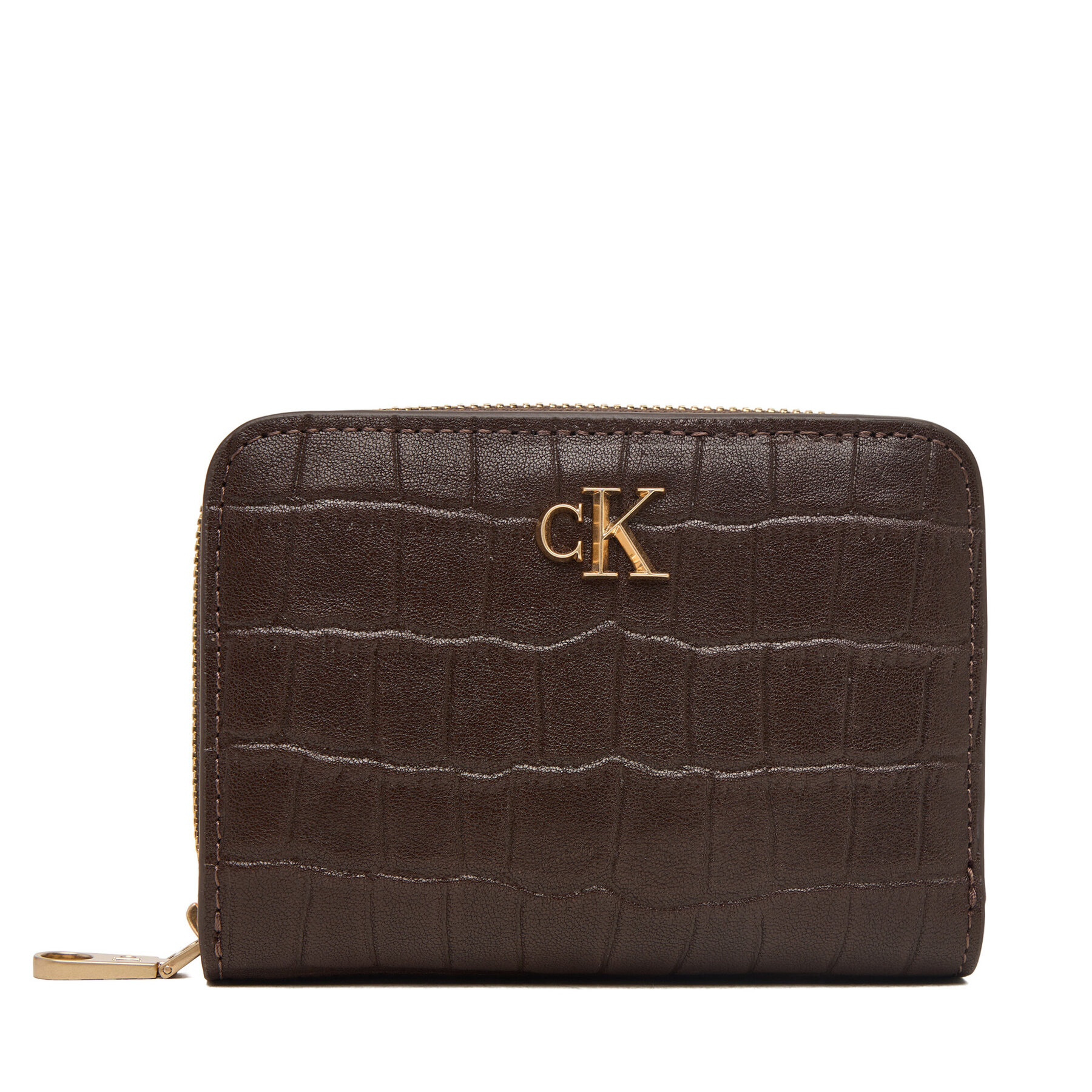 Portofel Calvin Klein Ck Croc Medium Flap Zip Around LV04F1095G Maro