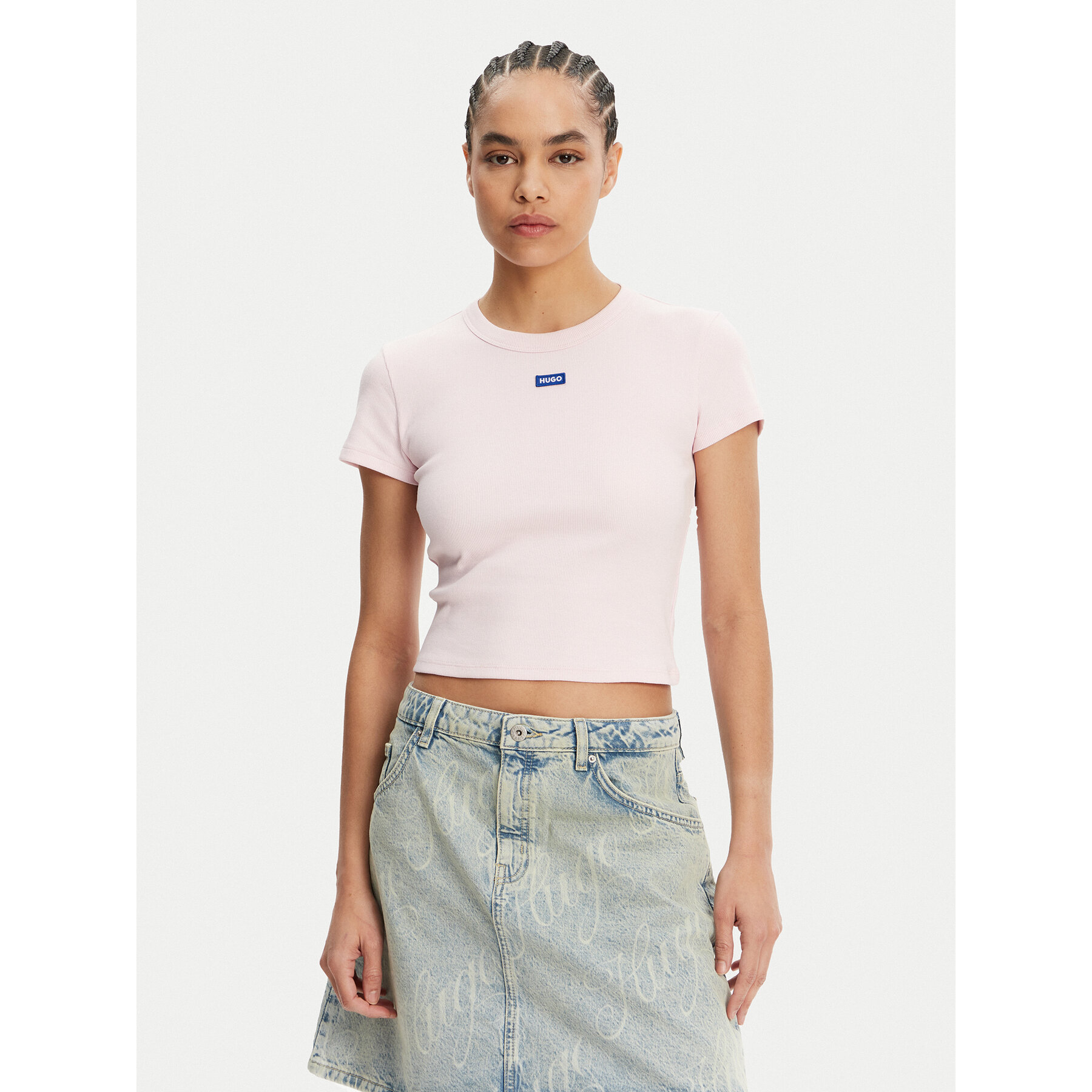 HUGO Majica Baby 50510749 Svetlo rožnata Slim Fit
