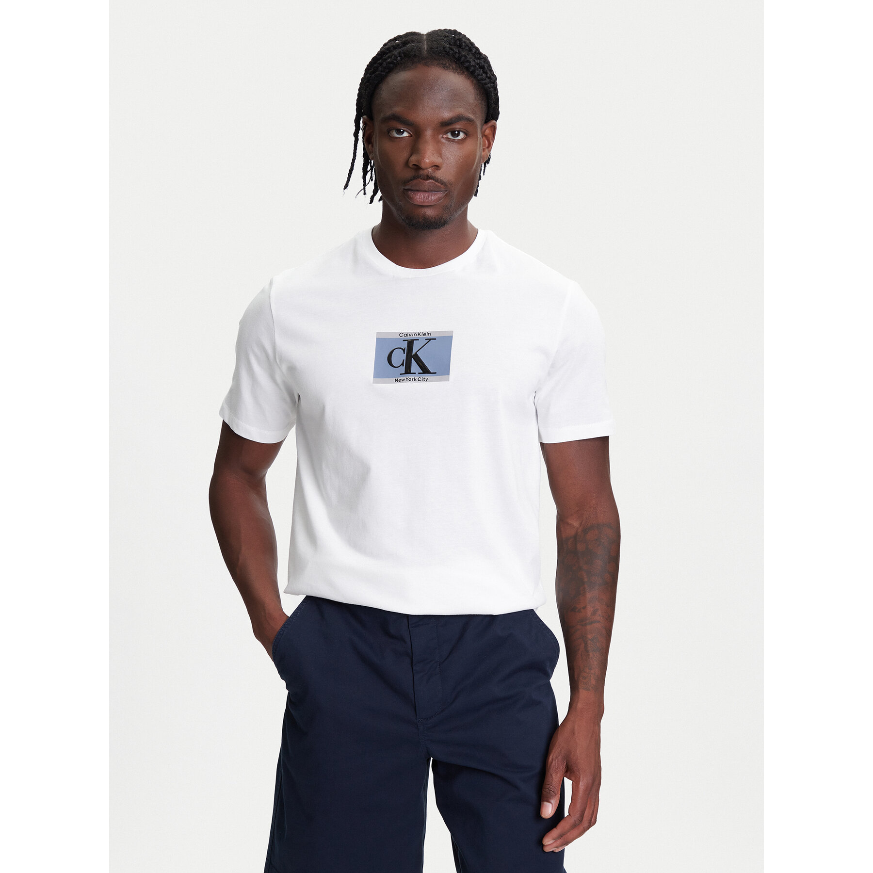 Calvin Klein T-shirt Box Tape Graphic LV04RC854G Bianco Regular Fit