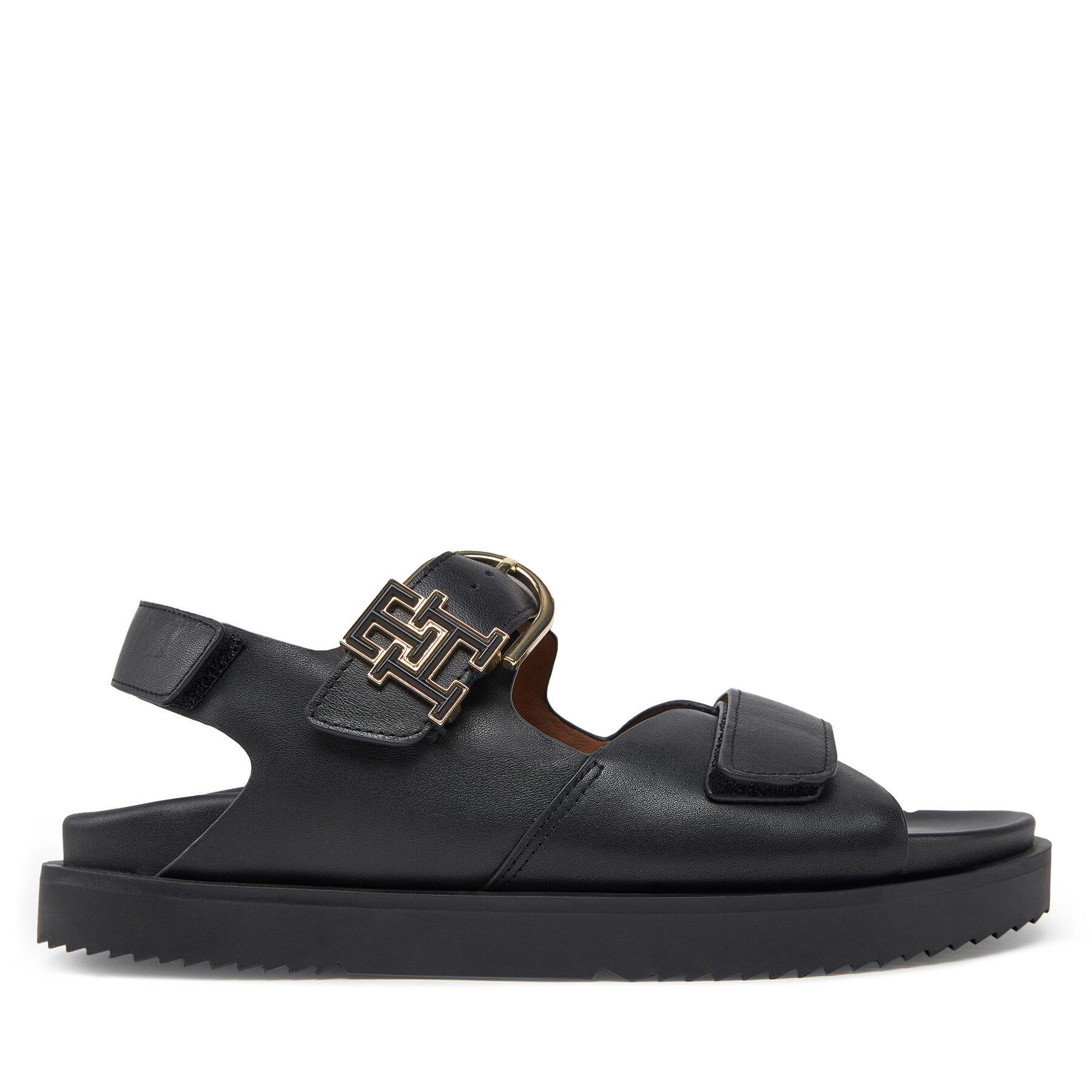 Sandále Tommy Hilfiger Leather Sporty Sandal FW0FW08799 Čierna