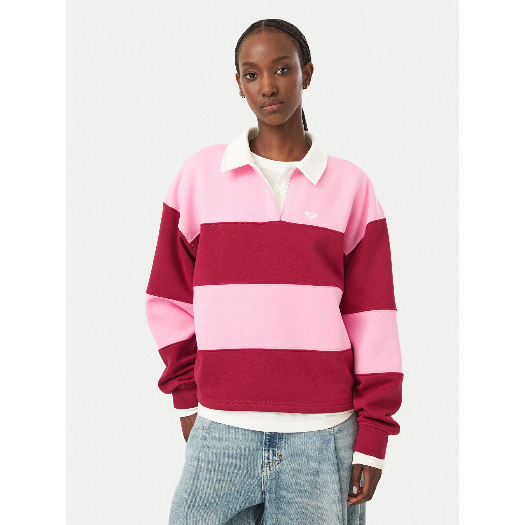 Roxy Sweatshirt Lineup ERJFT05113 Rosa Oversize