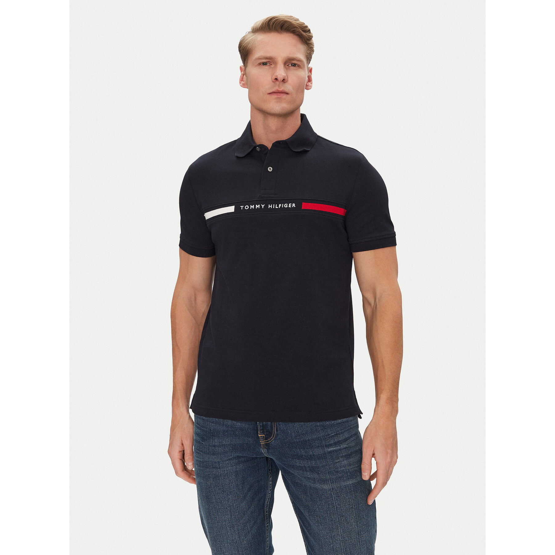 Tommy Hilfiger Polo Chest Insert MW0MW38130 Σκούρο μπλε Regular Fit