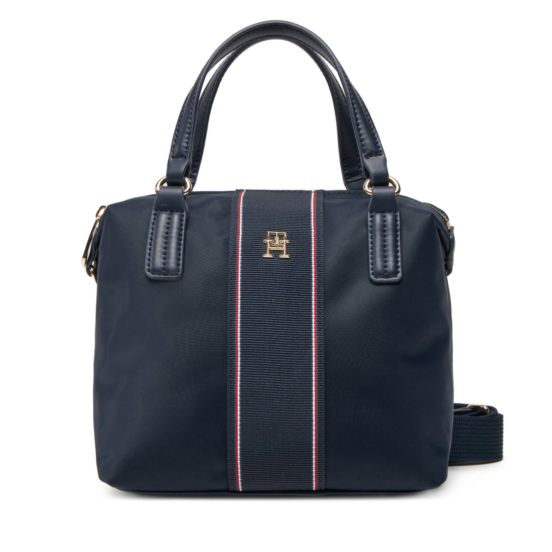Kabelka Tommy Hilfiger Poppy Small Tote Corp AW0AW17204 Tmavomodrá