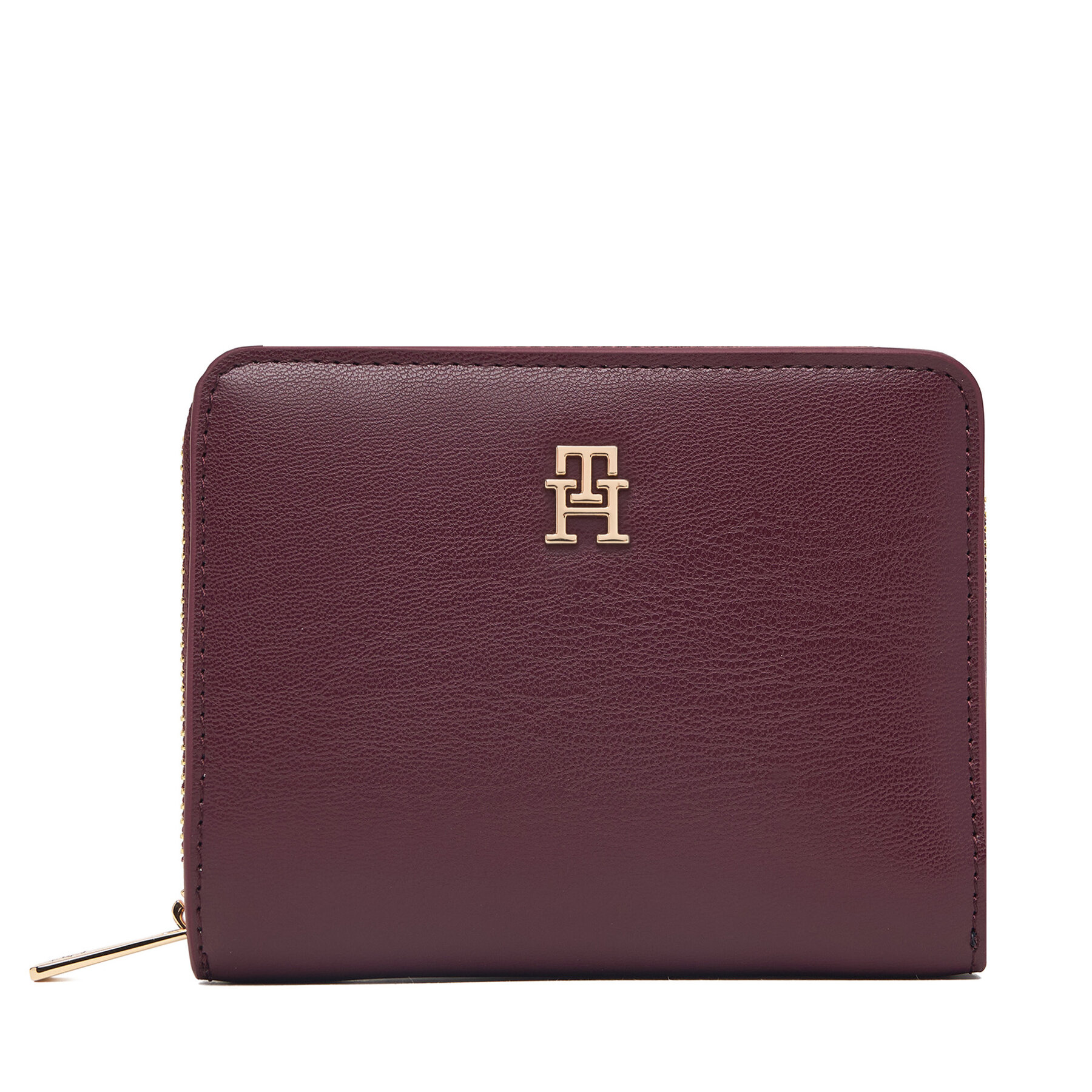Denarnica Tommy Hilfiger Th Icon Med Za Flap AW0AW17742 Bordo rdeča