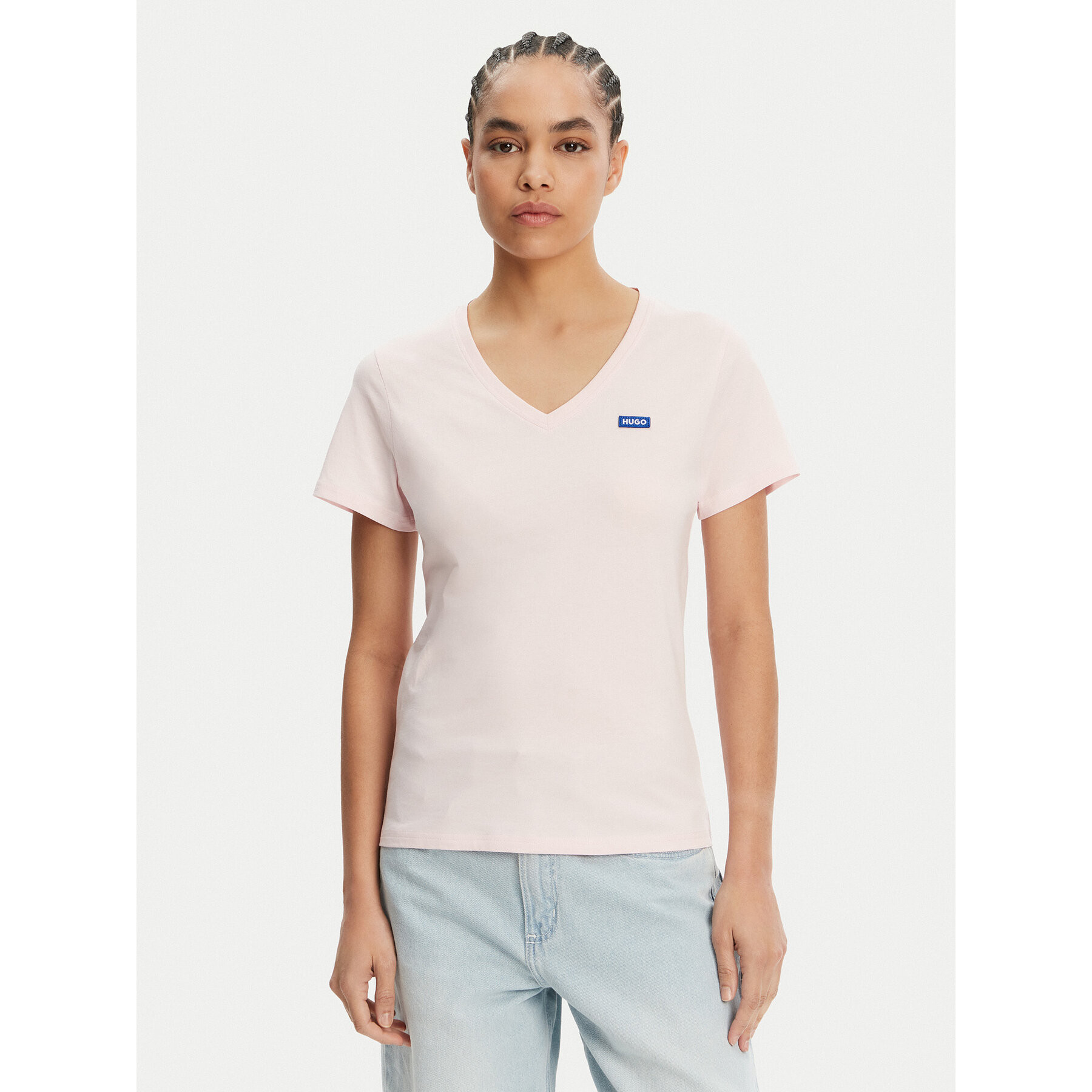 HUGO T-shirt Classic 50513667 Svijetlo roza Slim Fit