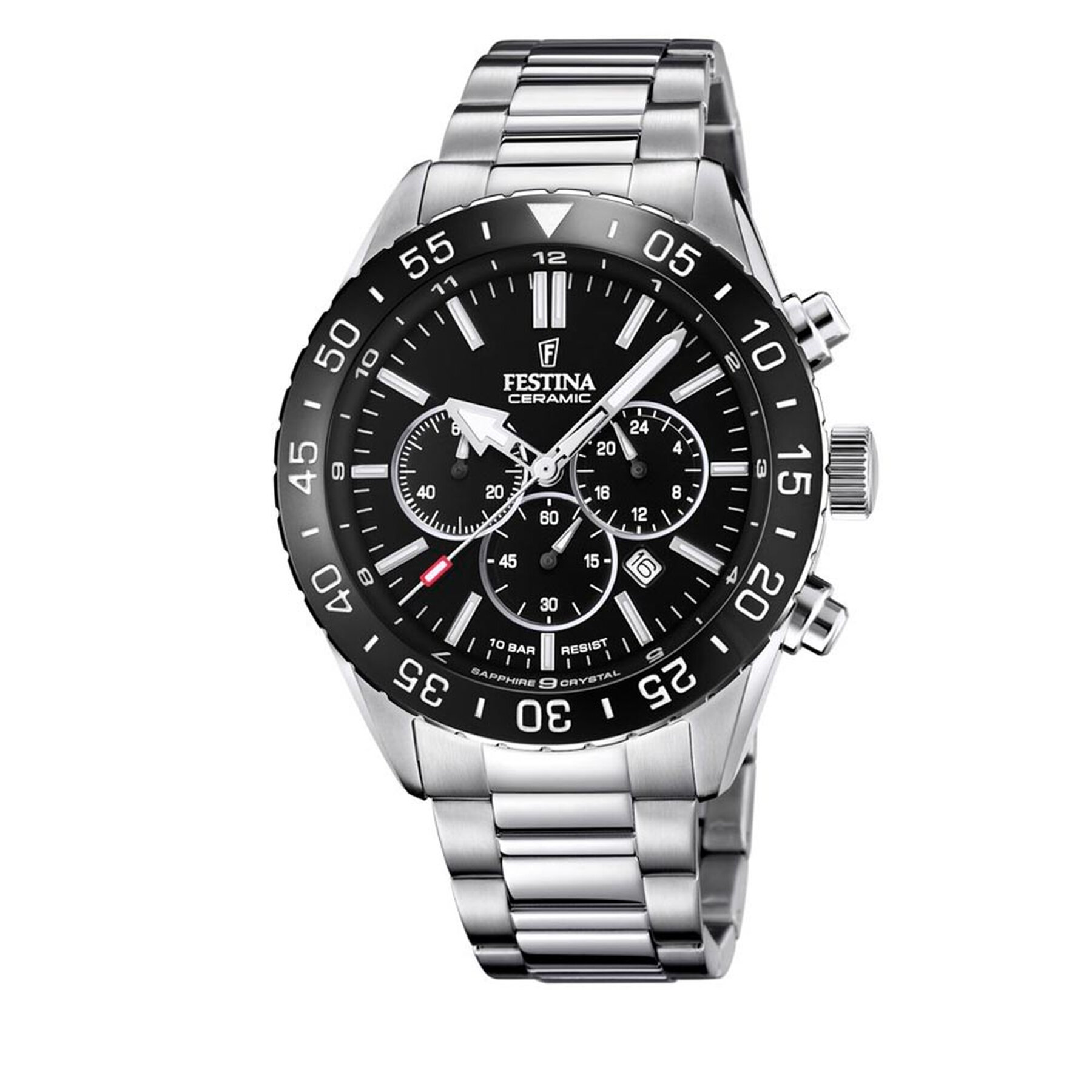 

Годинник Festina Cermaic Chrono F20575/3 Silver/Black, Срібний