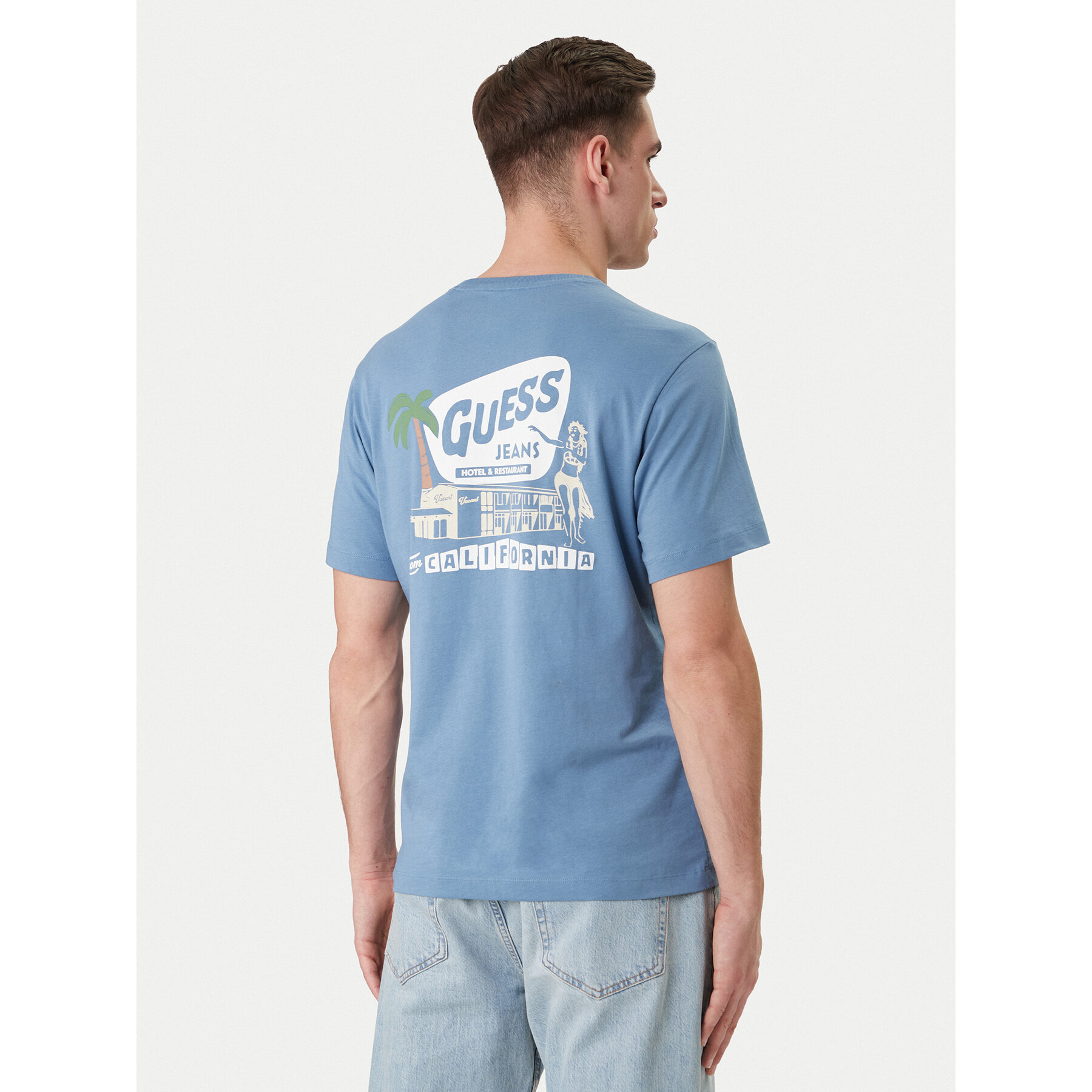 Guess Jeans Póló M6GIC0 K8HM0 Kék Regular Fit