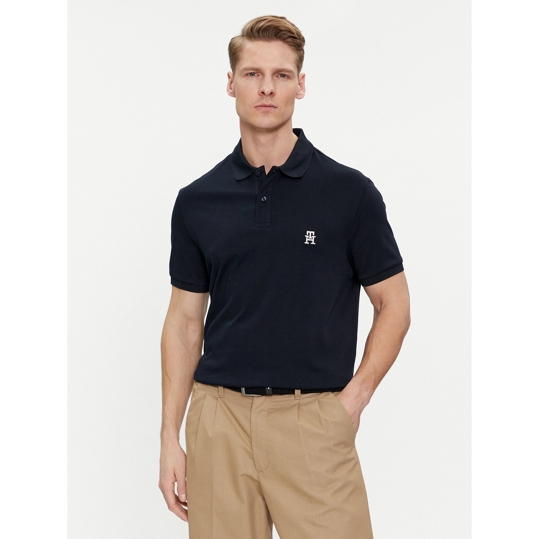 Tommy Hilfiger Pólóing Interlock MW0MW34783 Sötétkék Regular Fit
