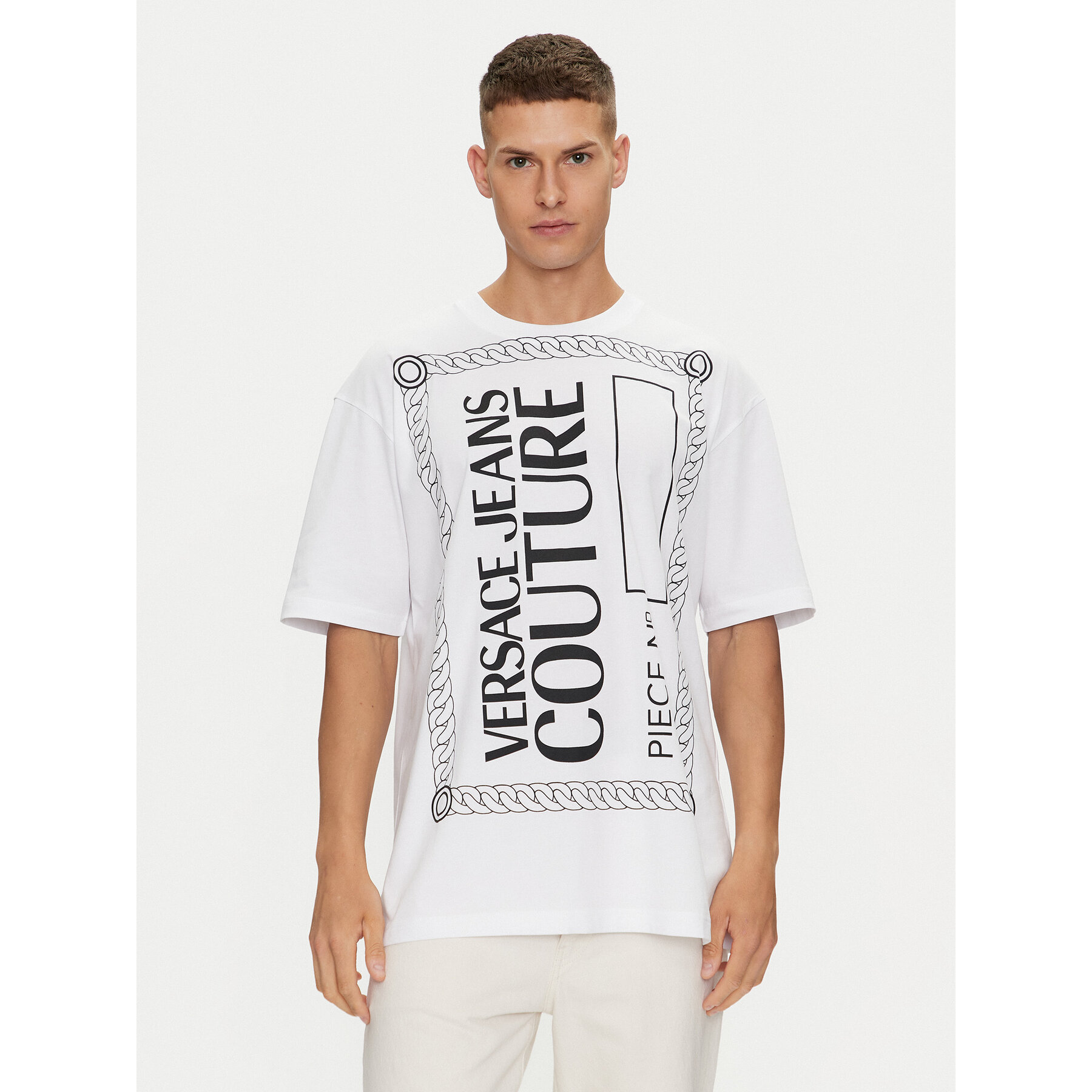 Versace Jeans Couture T-shirt 76GAHE04 Bianco Regular Fit