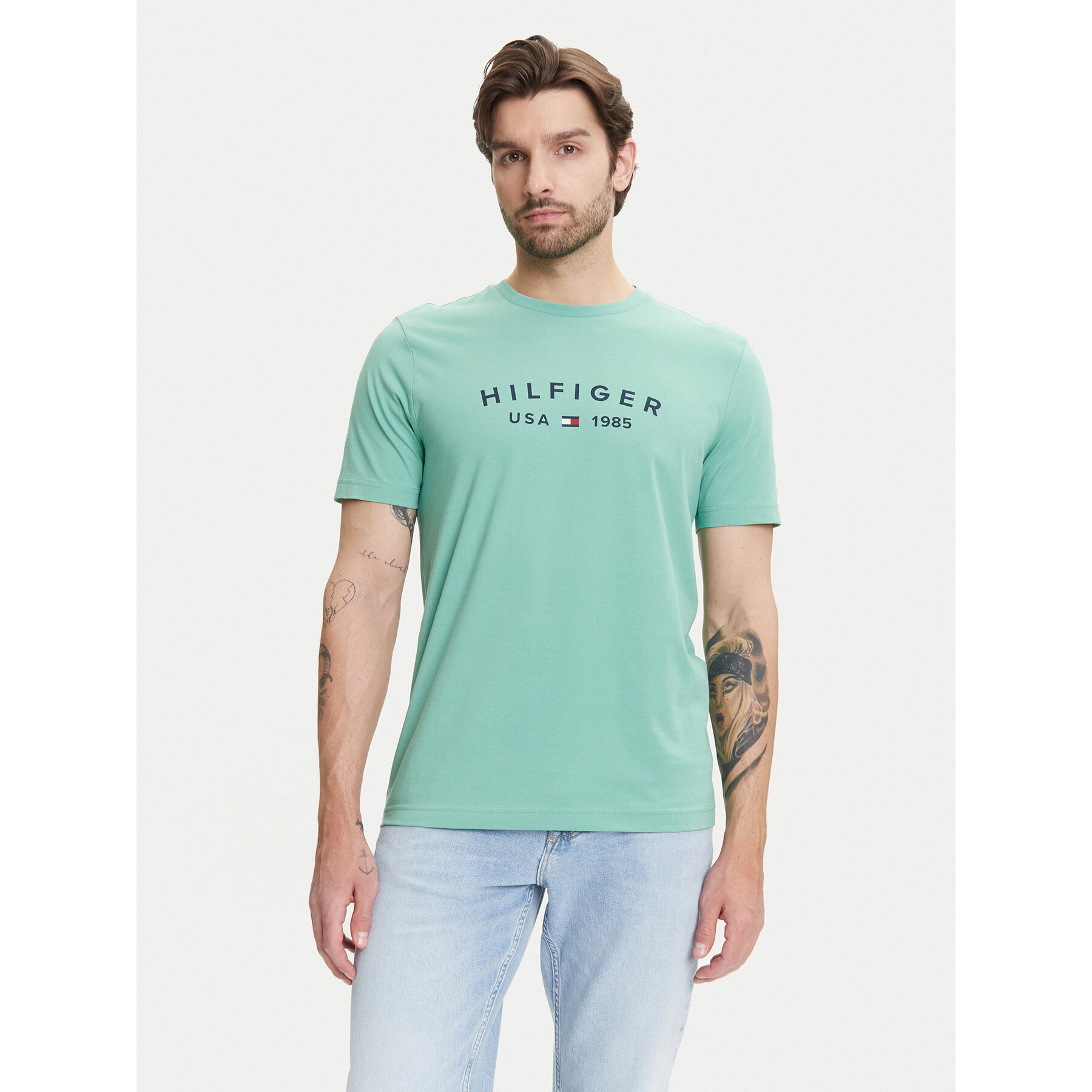 Tommy Hilfiger T-Shirt Fathers Day MW0MW39356 Πράσινο Regular Fit