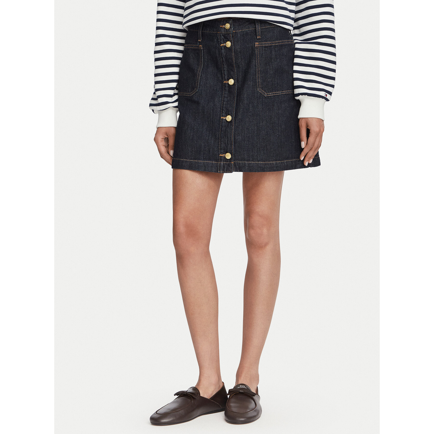 Tommy Hilfiger Jeansrock WW0WW50008 Dunkelblau Regular Fit