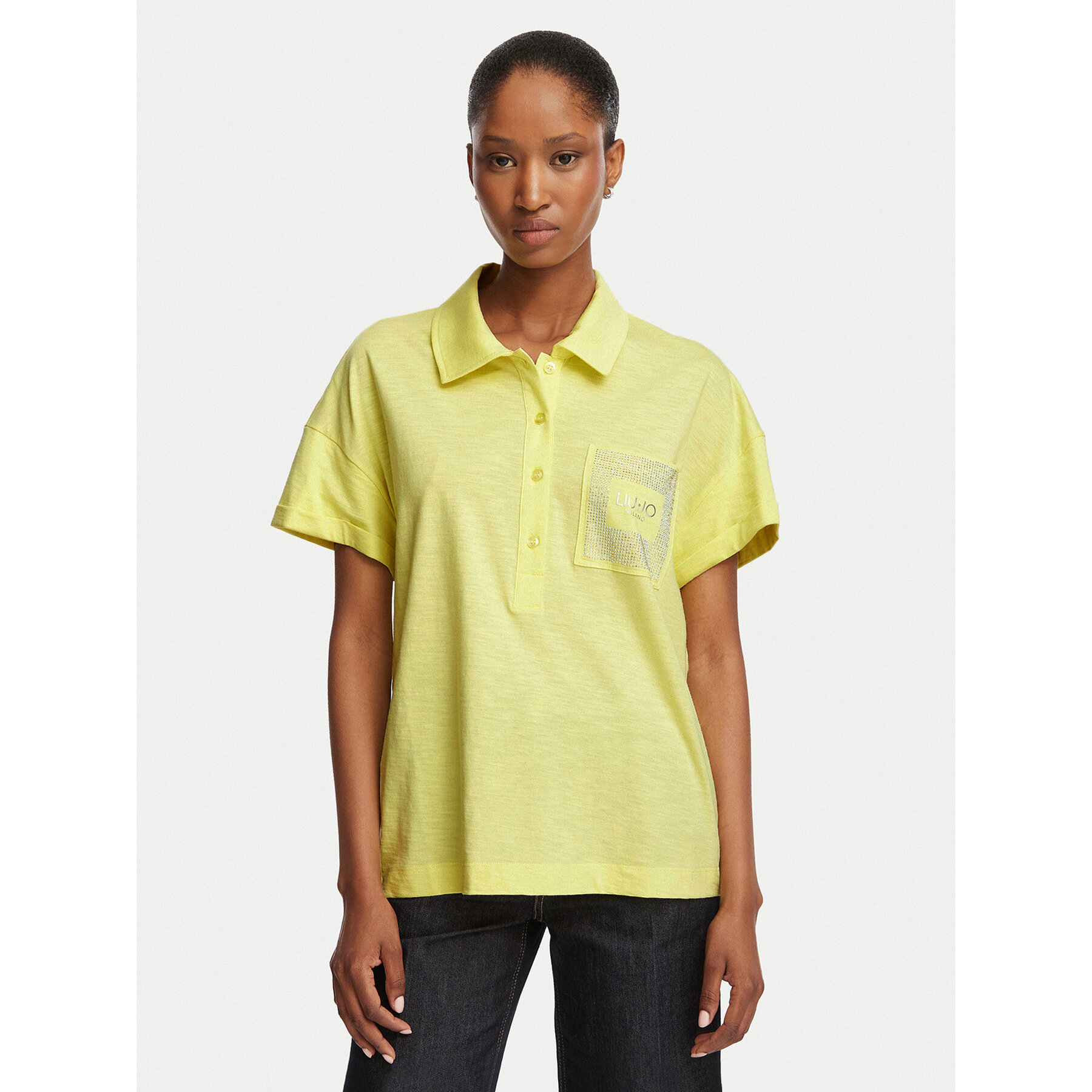 Liu Jo Polo majica TA6159 JS870 Rumena Regular Fit