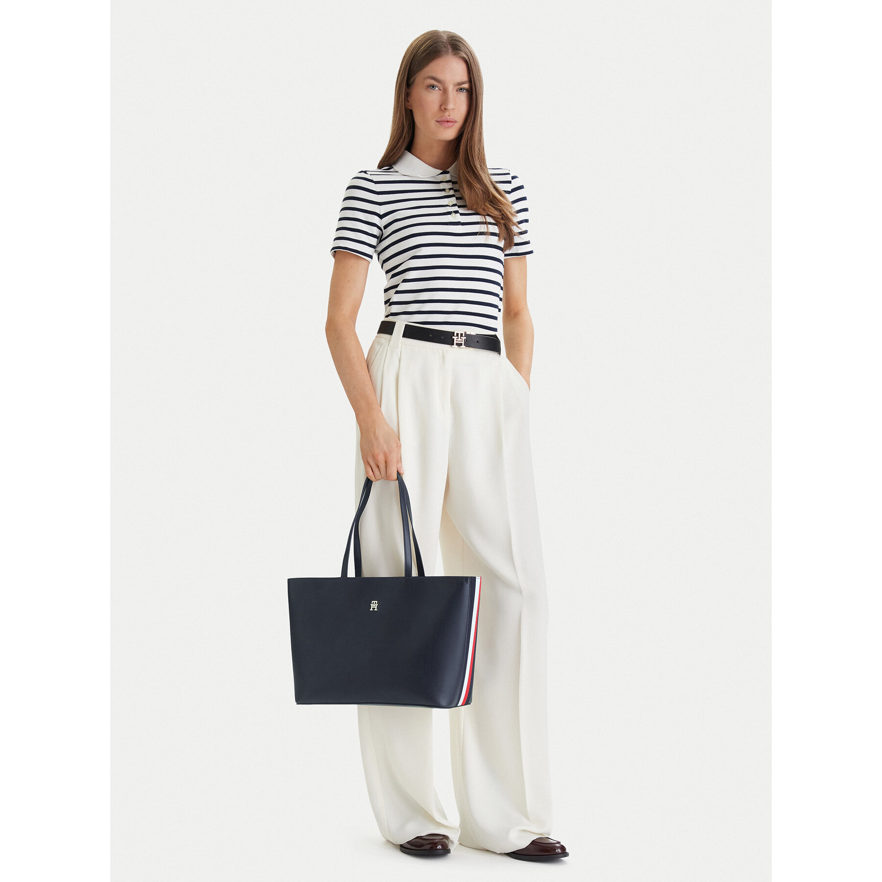 Geantă Tommy Hilfiger Im Latam Corp Tote AW0AW17322 Bleumarin