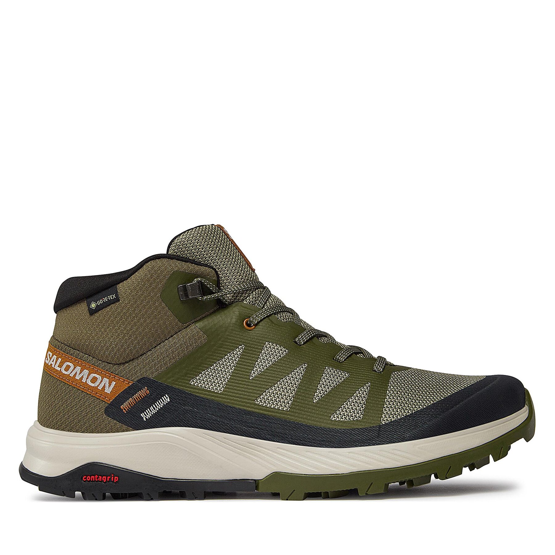 Chaussures de trekking Salomon Outrise Mid GORE-TEX L47143600 Kaki