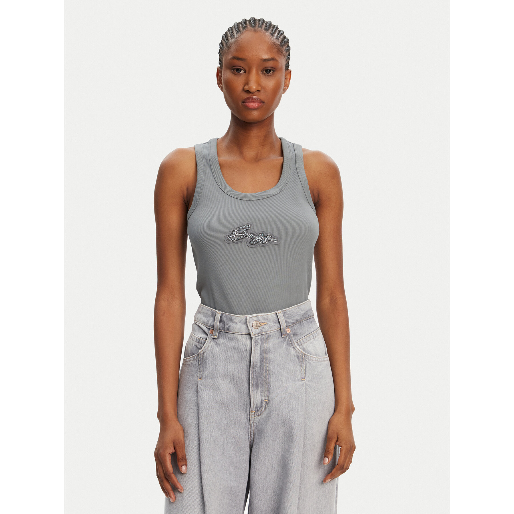 BOSS Felső 50545486 440 Kék Regular Fit