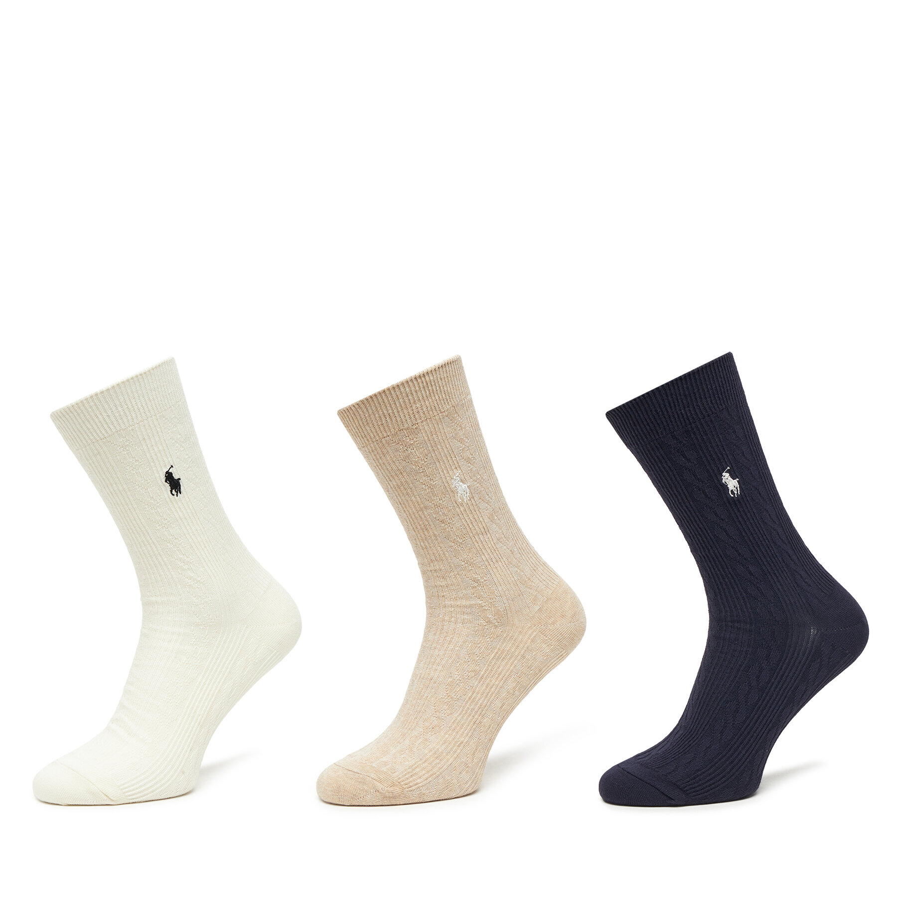Polo Ralph Lauren Σετ 3 ζευγάρια ψηλές κάλτσες γυναικείες Polo Ralph Lauren 455923551003 Έγχρωμο