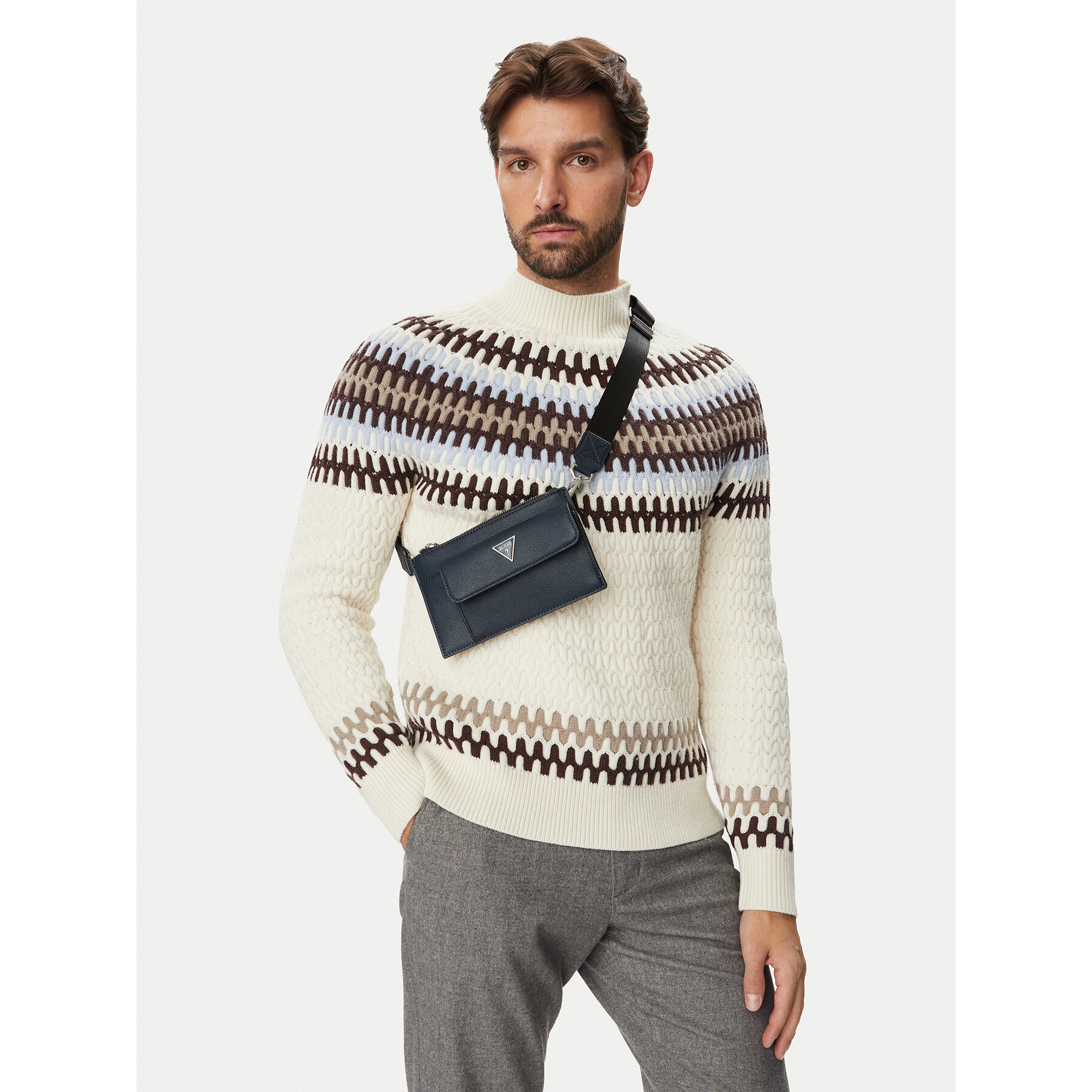 Geantă crossover Guess HMMISL P6491 Bleumarin