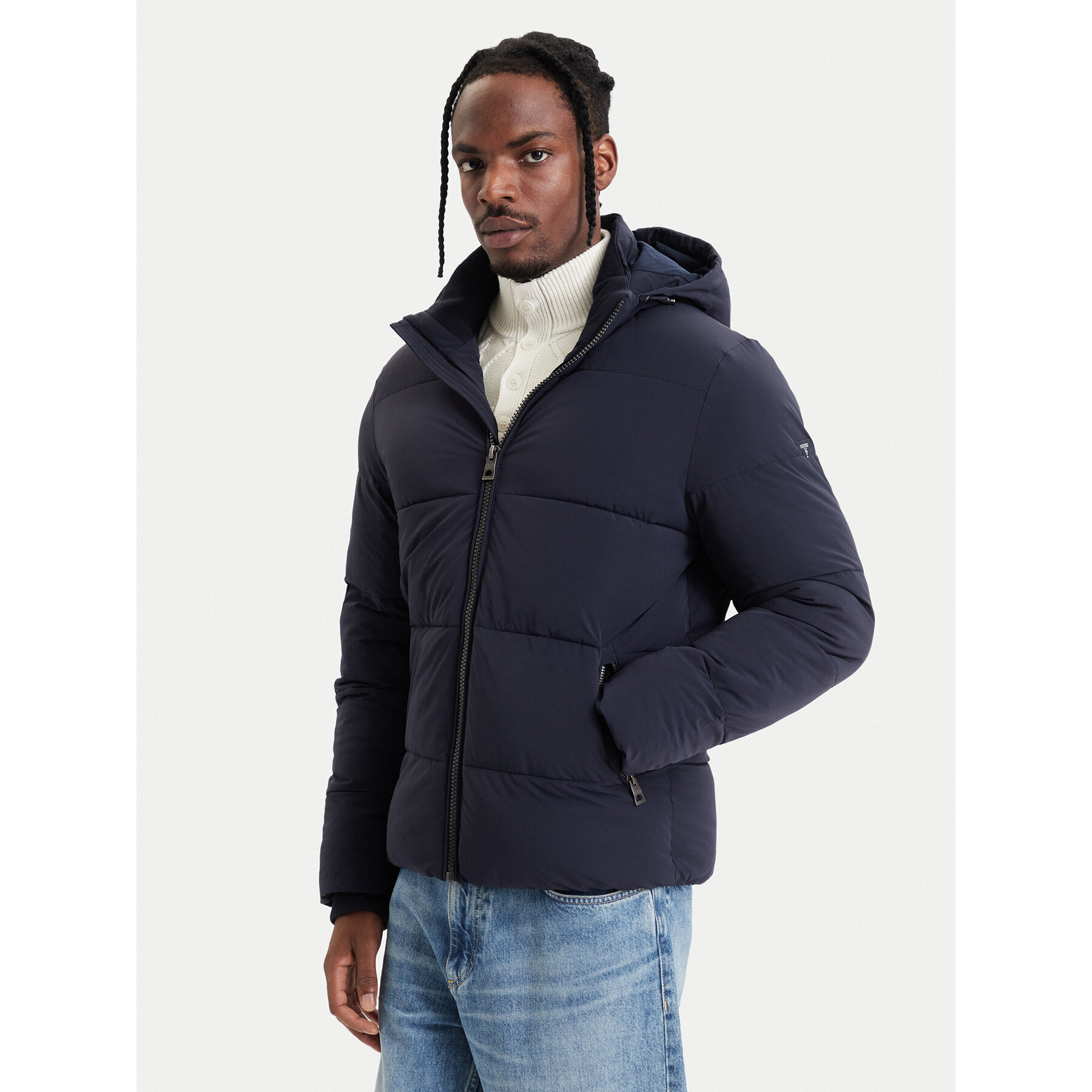 Guess Winterjacke M6BL58 W4170 Dunkelblau Regular Fit