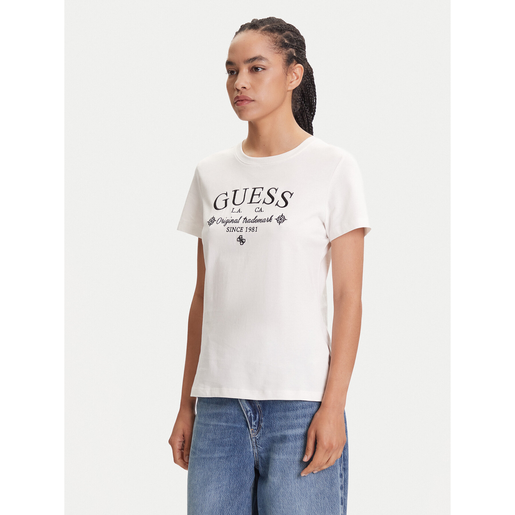 Guess T-Shirt V5YI03 I3Z14 Λευκό Regular Fit